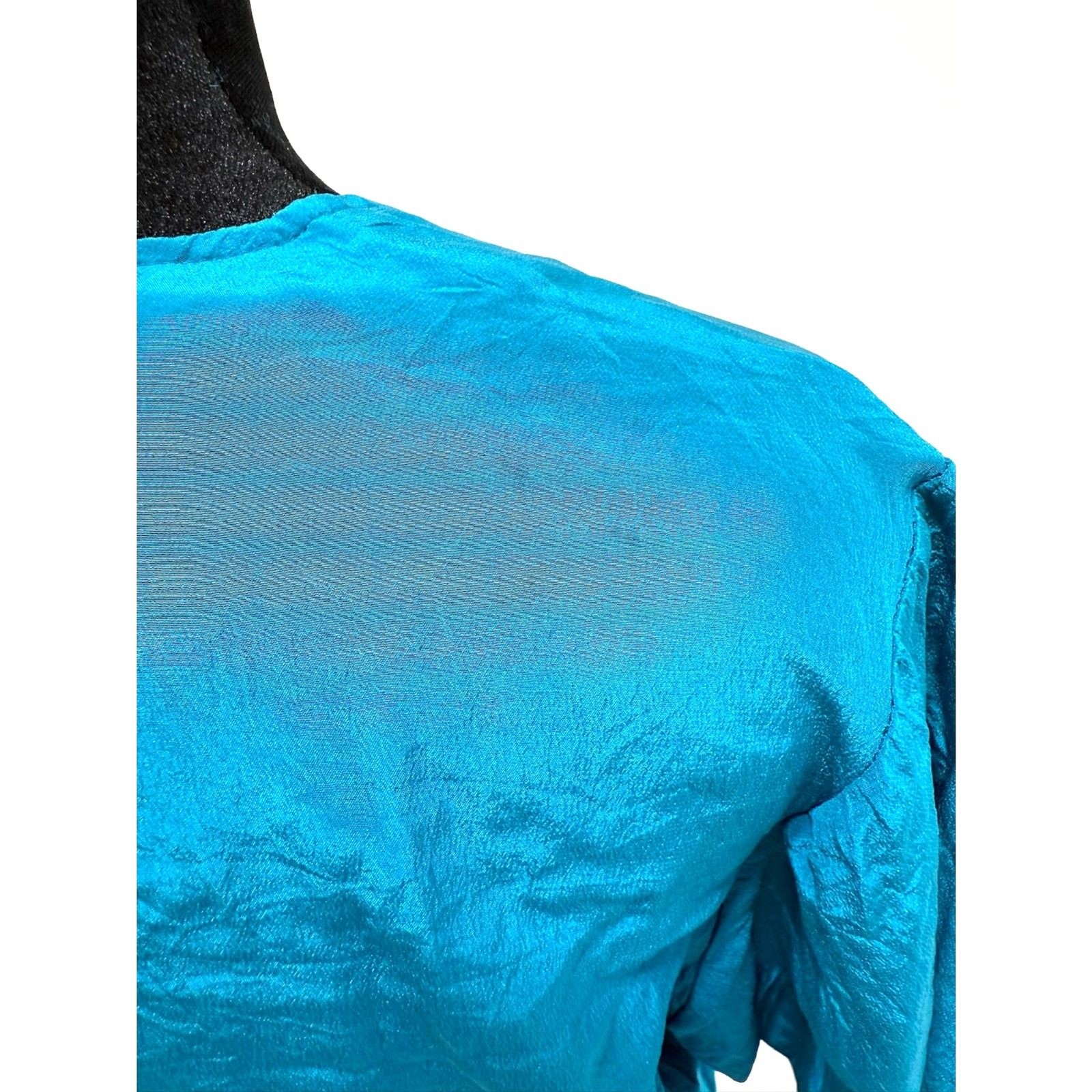 Cybèle teal silk wrap like midi dress