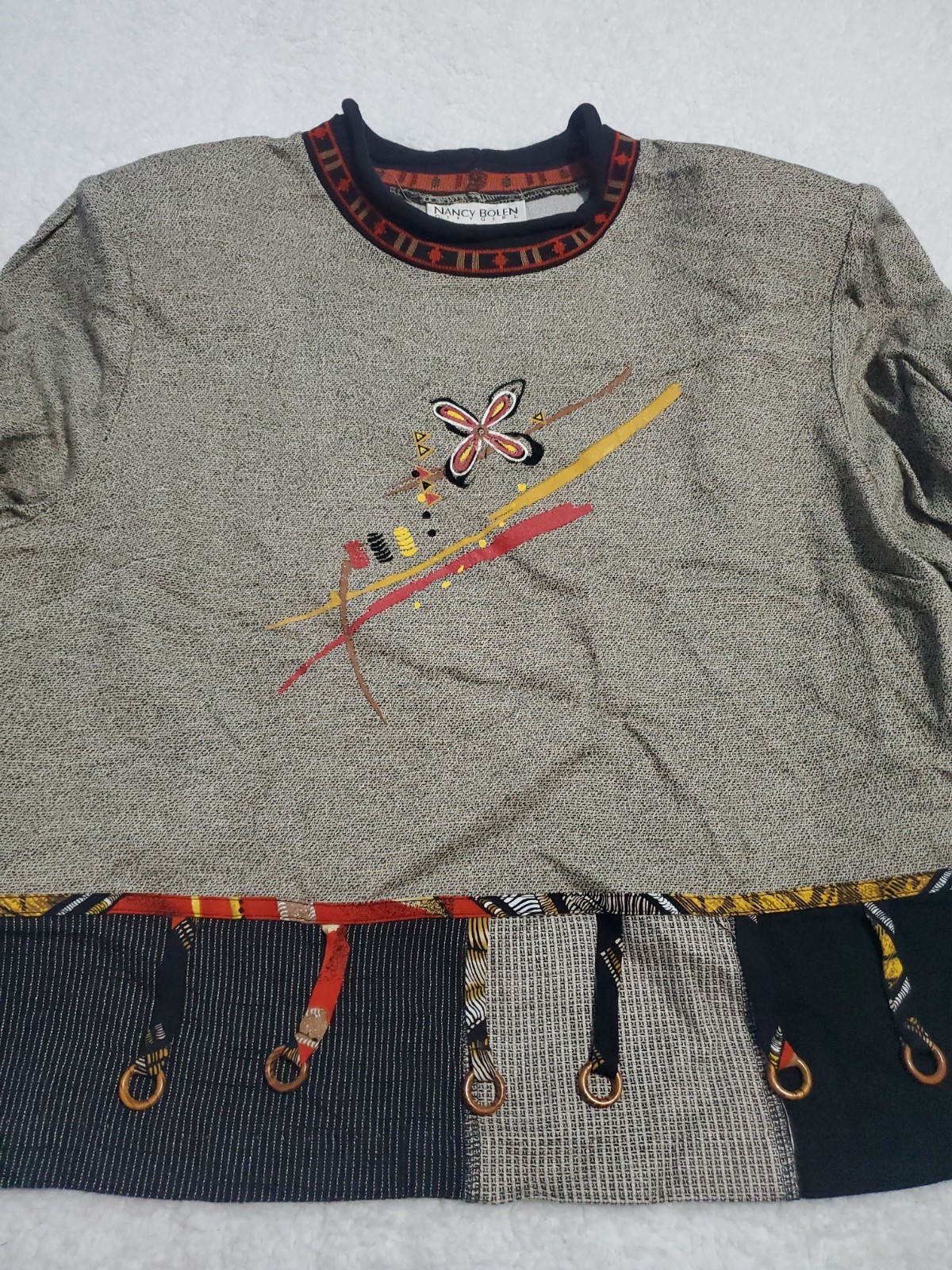 VTG Nancy Bolen City Girl Top And Skirt Set Sz XL