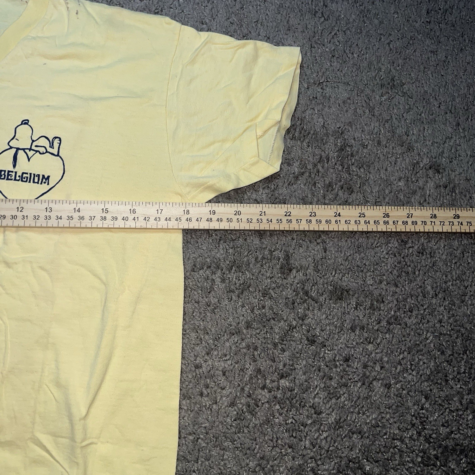 VTG 1958 Snoopy Woodstock Peanuts Raglan T-shirt Womens Yellow Artex USA