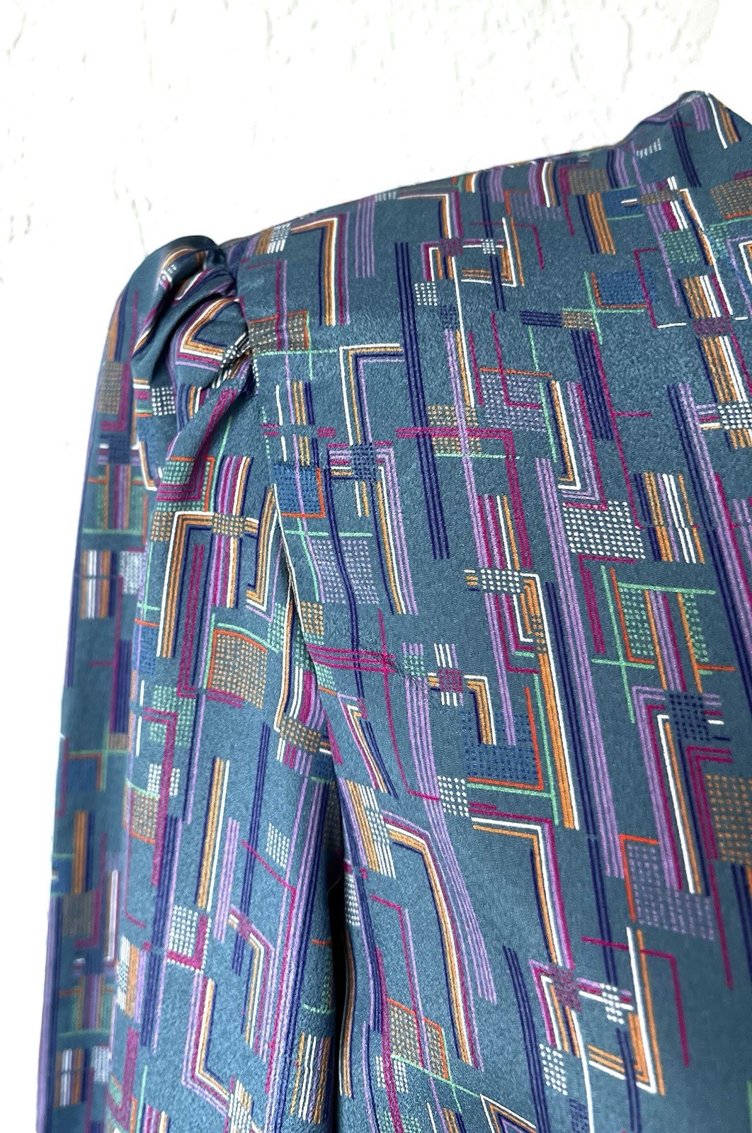 Vintage 80s Silksensible Tea Dress Size 14 Shoulder Pads Retro Cottagecore EUC
