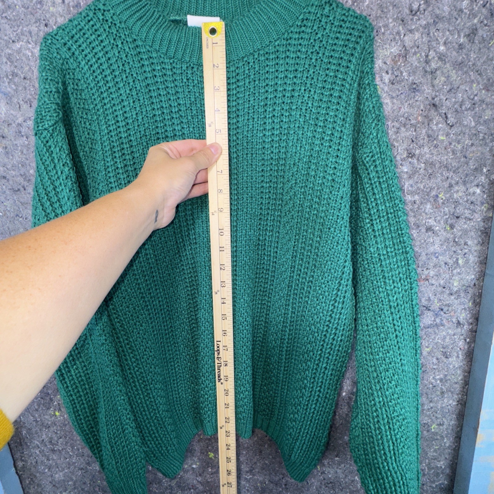 Vintage Bobbie Brooks Green Chunky Knit Sweater Textured Slouchy 90s Grunge