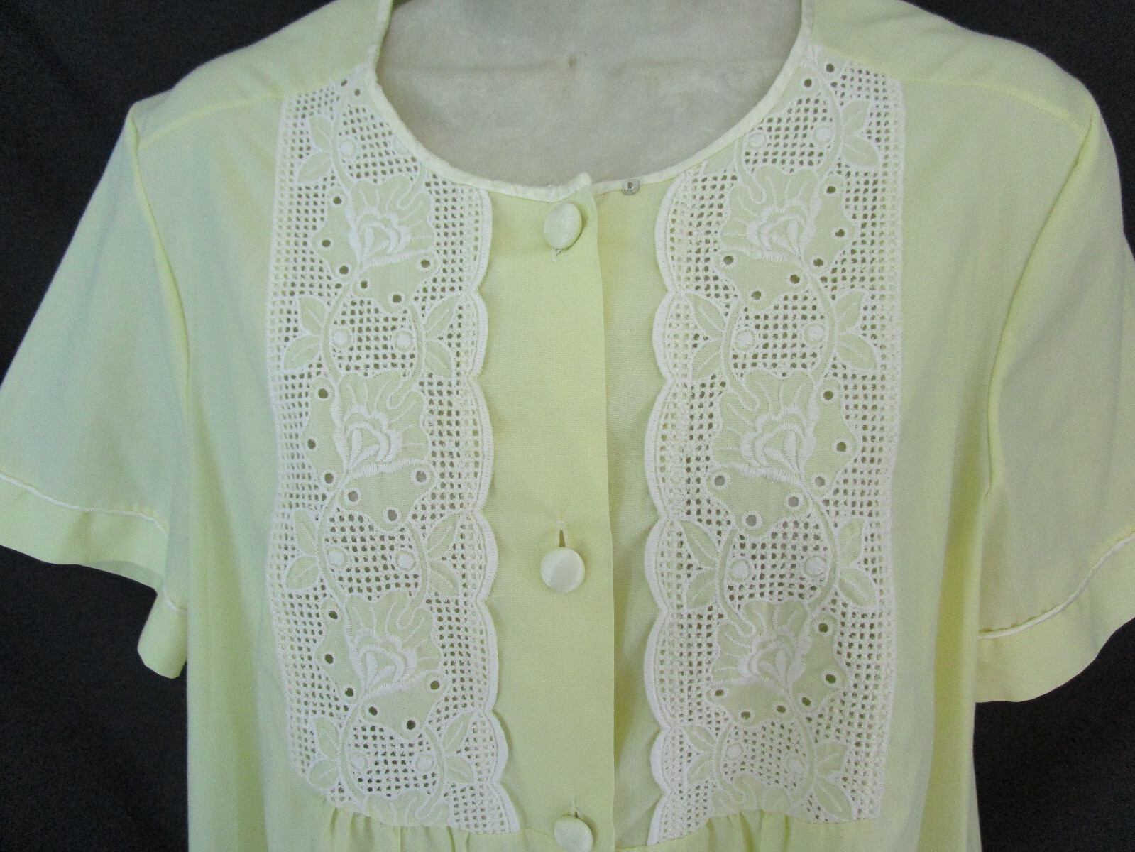 Vtg 60s Daffodil Yellow Gossard Artemis Short House Coat Robe Dressing Gown L