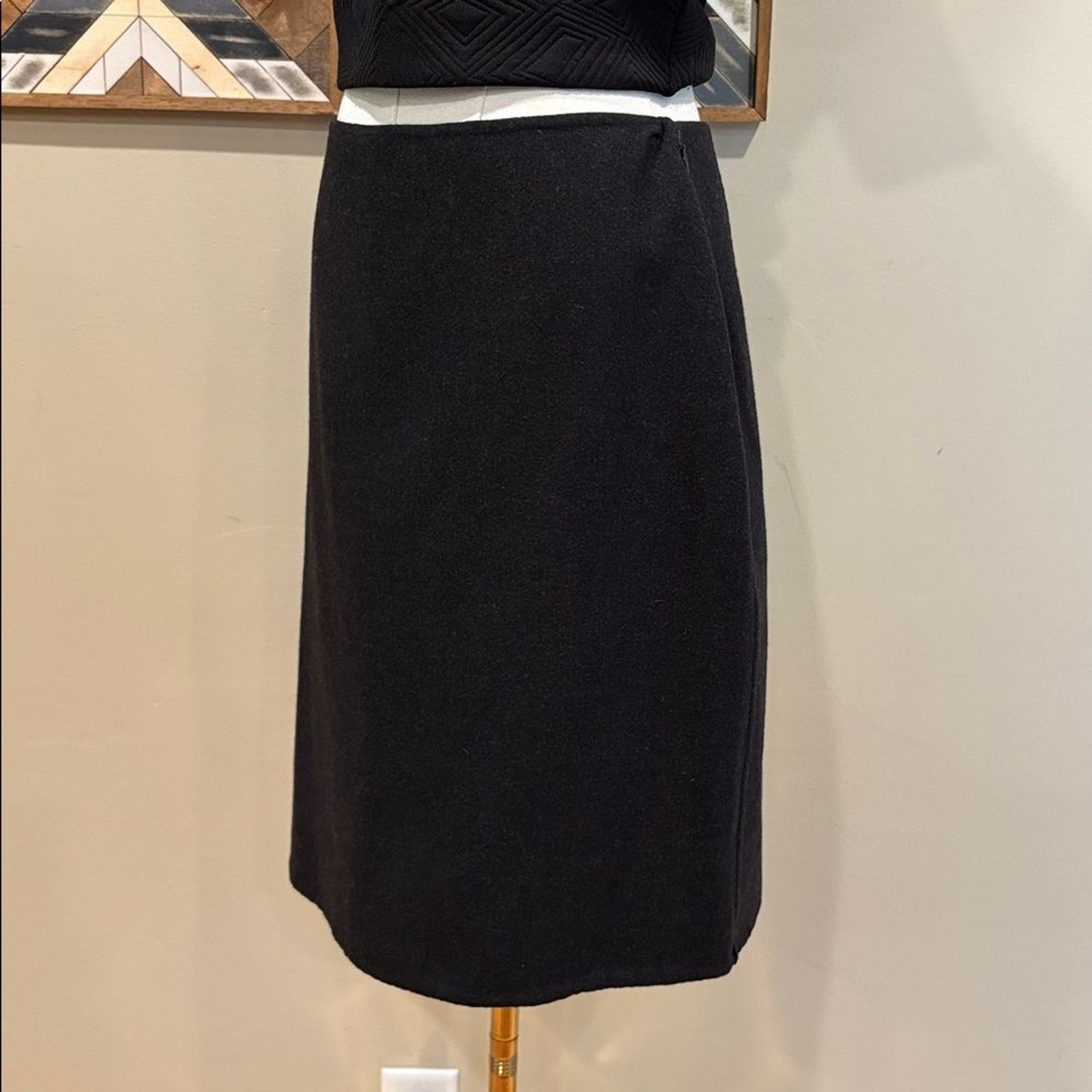 Vintage Ralph Lauren Felted Wool Skirt Dark Grey 6 *As-Is*
