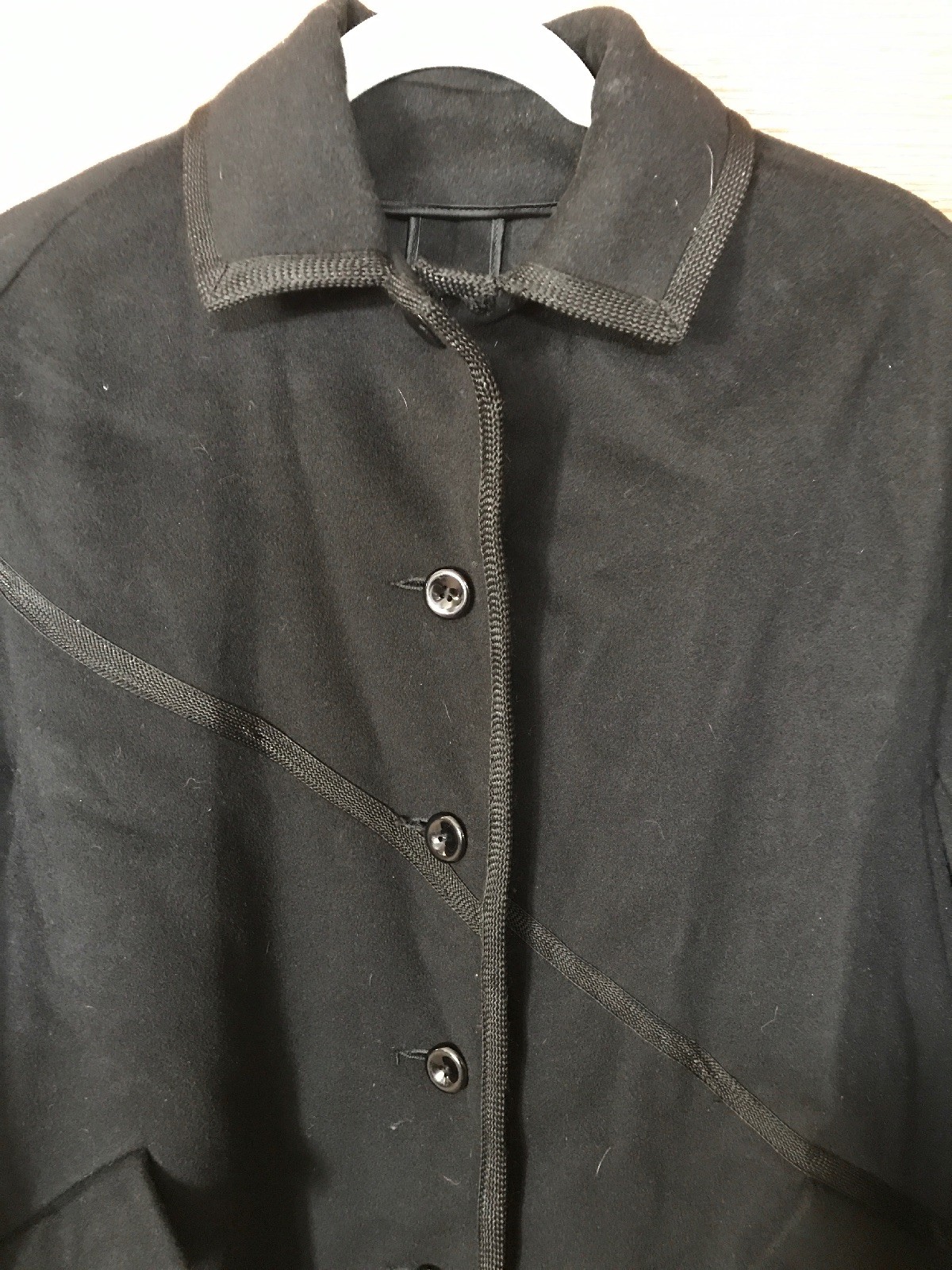 Vintage Black Long Cape Coat One Size Wool