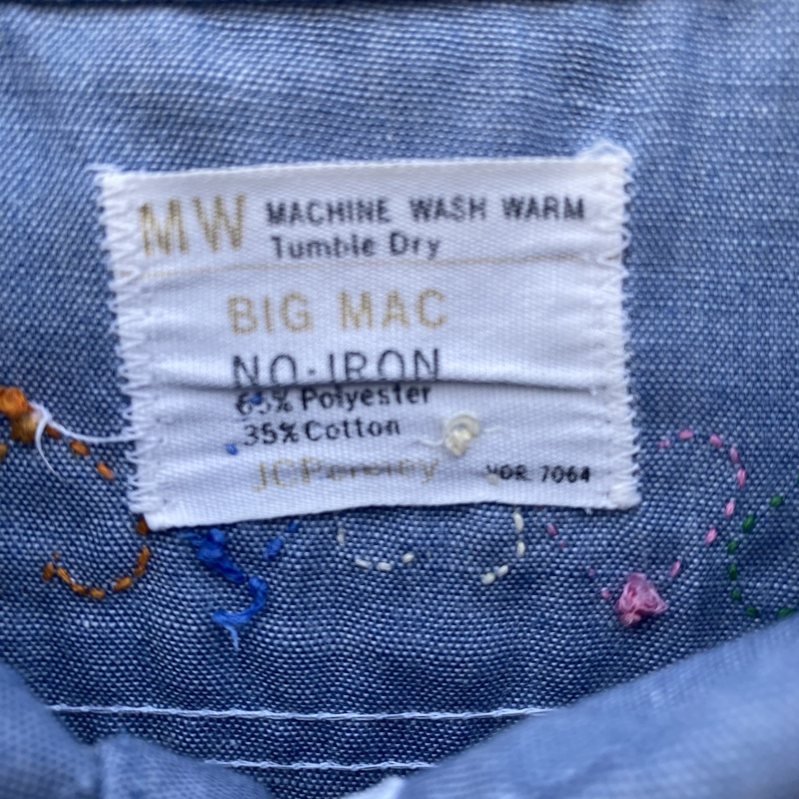 VTG JC Penney Big Mac Shirt Womens Embroidered Mushrooms Sunset Flowers Nature L