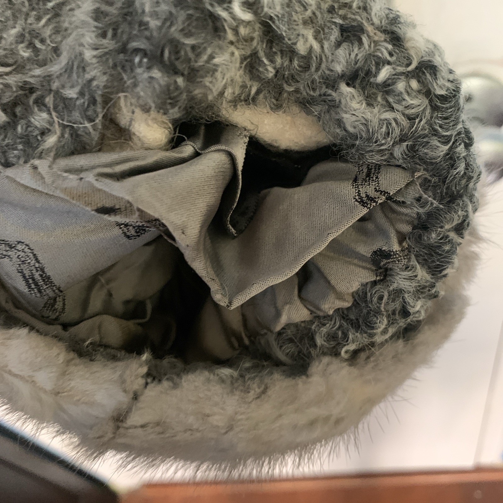 Vtg Gray Curly Persian Lamb Coat Fur Collar And Cuffs With Belt Small Truesdell