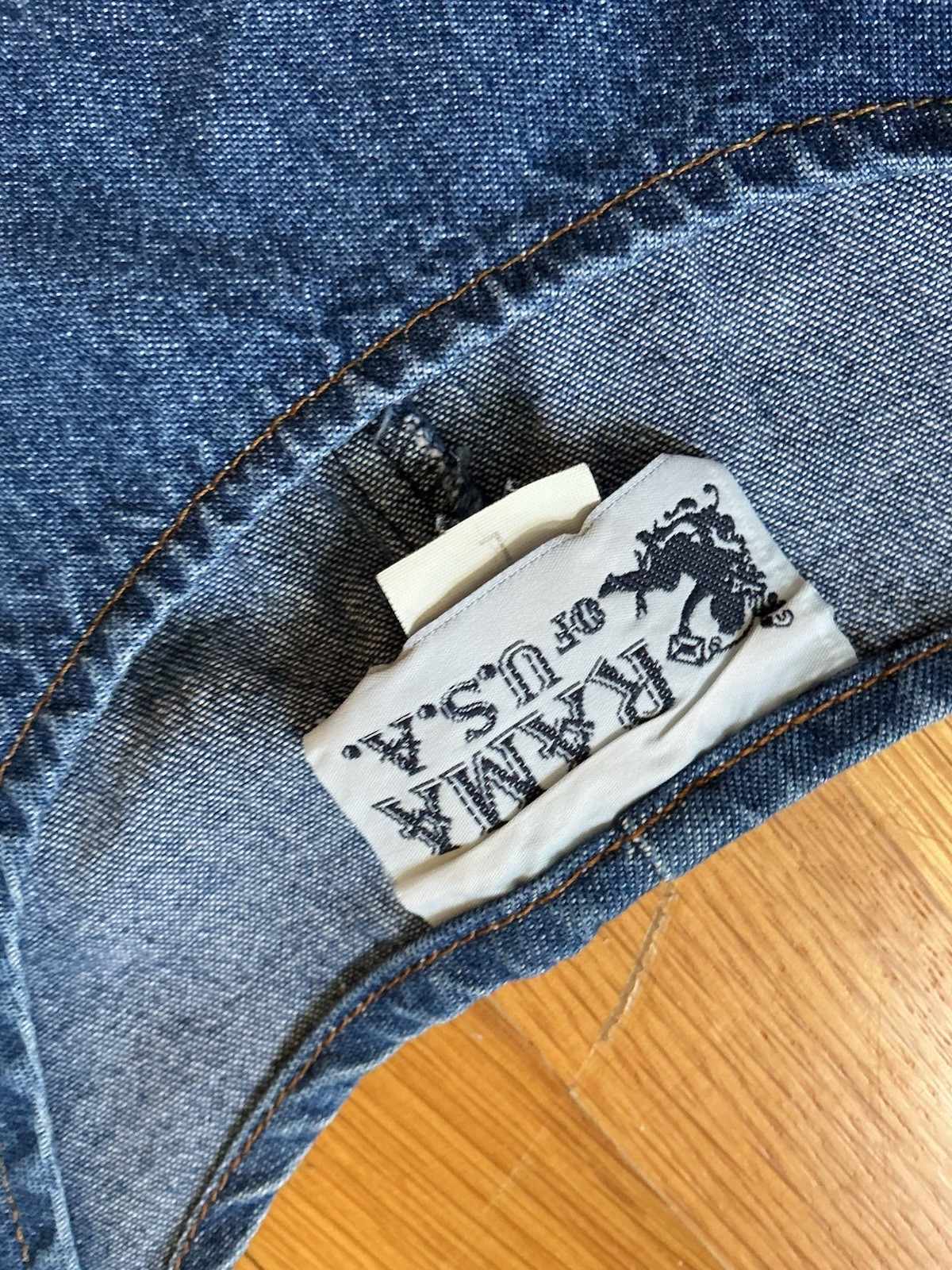 Vintage Rama USA Denim Dress Pockets Smock Hand Painted Cats Plants Comfy Boho L