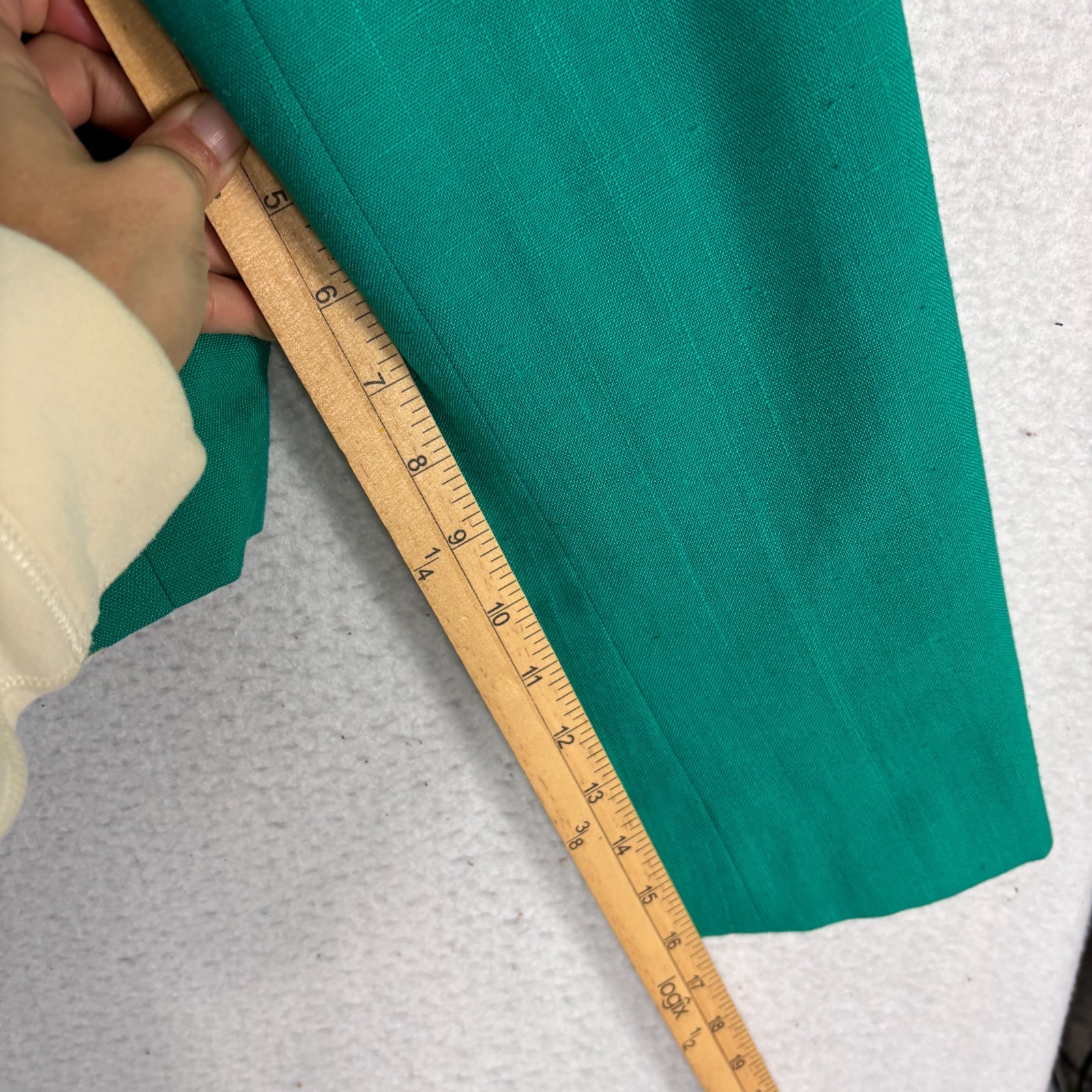 VTG Cropped Blazer 80s Double Breasted Teal Green Haber Dasher M L Knit
