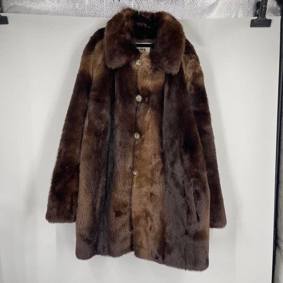 Vintage Ralph Lauren Women’s Sable Fur Coat L Tepper Collection Luxury Brown USA