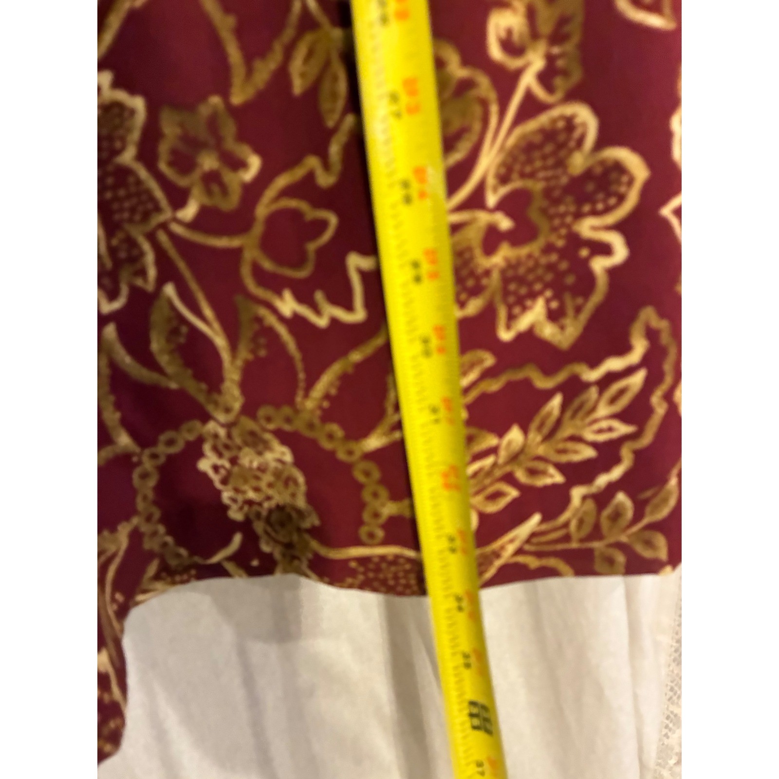 Leslie Fay Petite Vintage Floral Sheath Dress Burgundy Gold Short Sleeve Size 6P