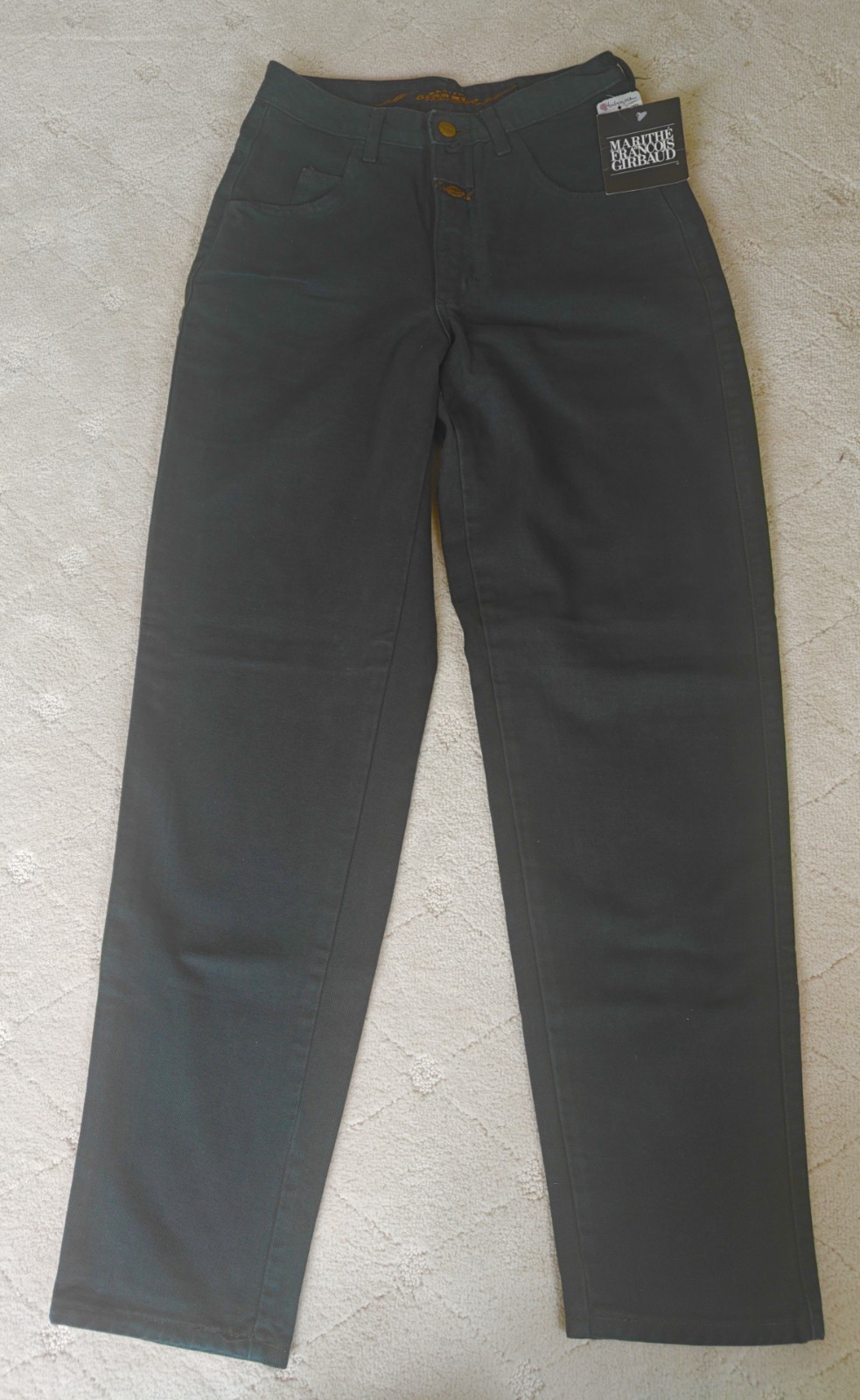 NEW TAGS MARITHE FRANCOIS GIRBAUD PINE GREEN VTG 1990s 7/8 Skinny Cowboy Jeans