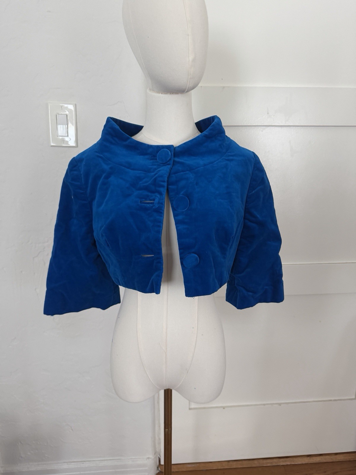 1960s Cobalt Velvet Dress + Jacket Set
