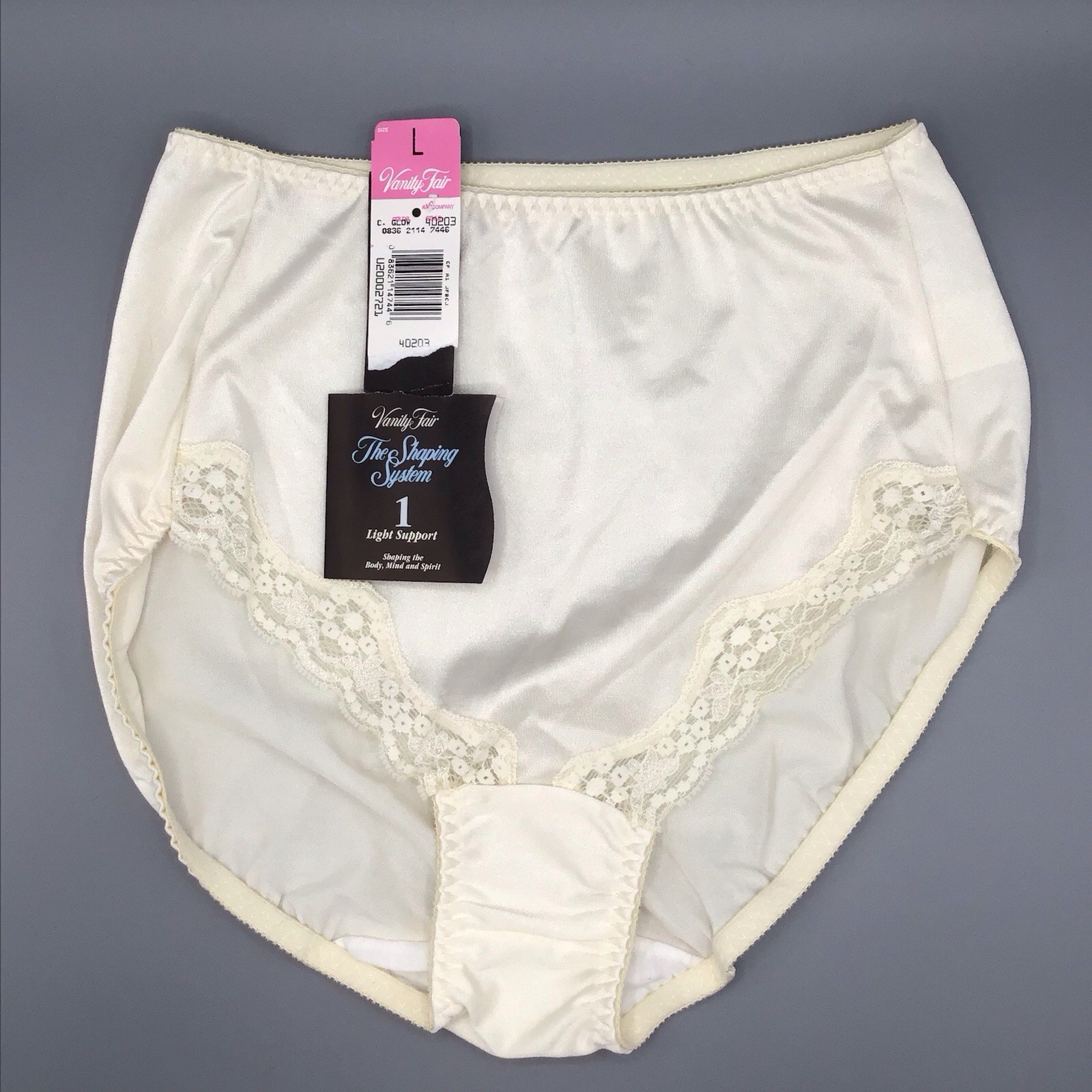 VTG Vanity Fair Size L Cream Glow Panties Shaping System 1 Light Support 40-203