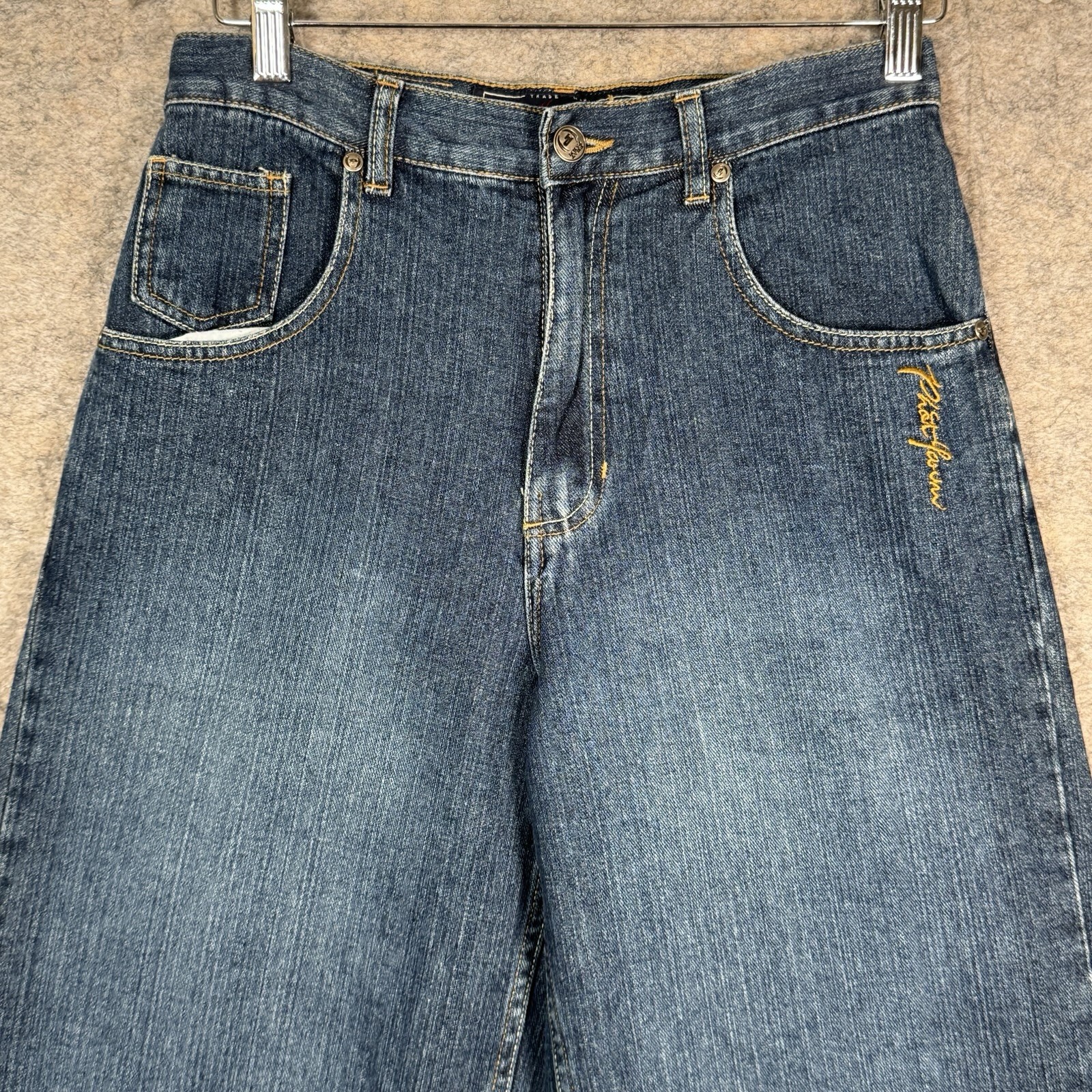 Vintage Y2K NWT Womens Phat Farm Jeans Size 16 28×29 Embroidered Baggy Hip Hop