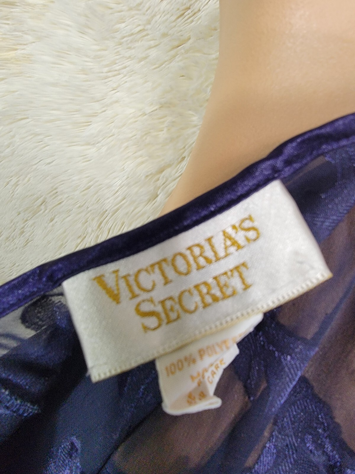 VTG Victoria’s Secret Size S Gold Label Semi Sheer Teddy Romper Playsuit Navy I