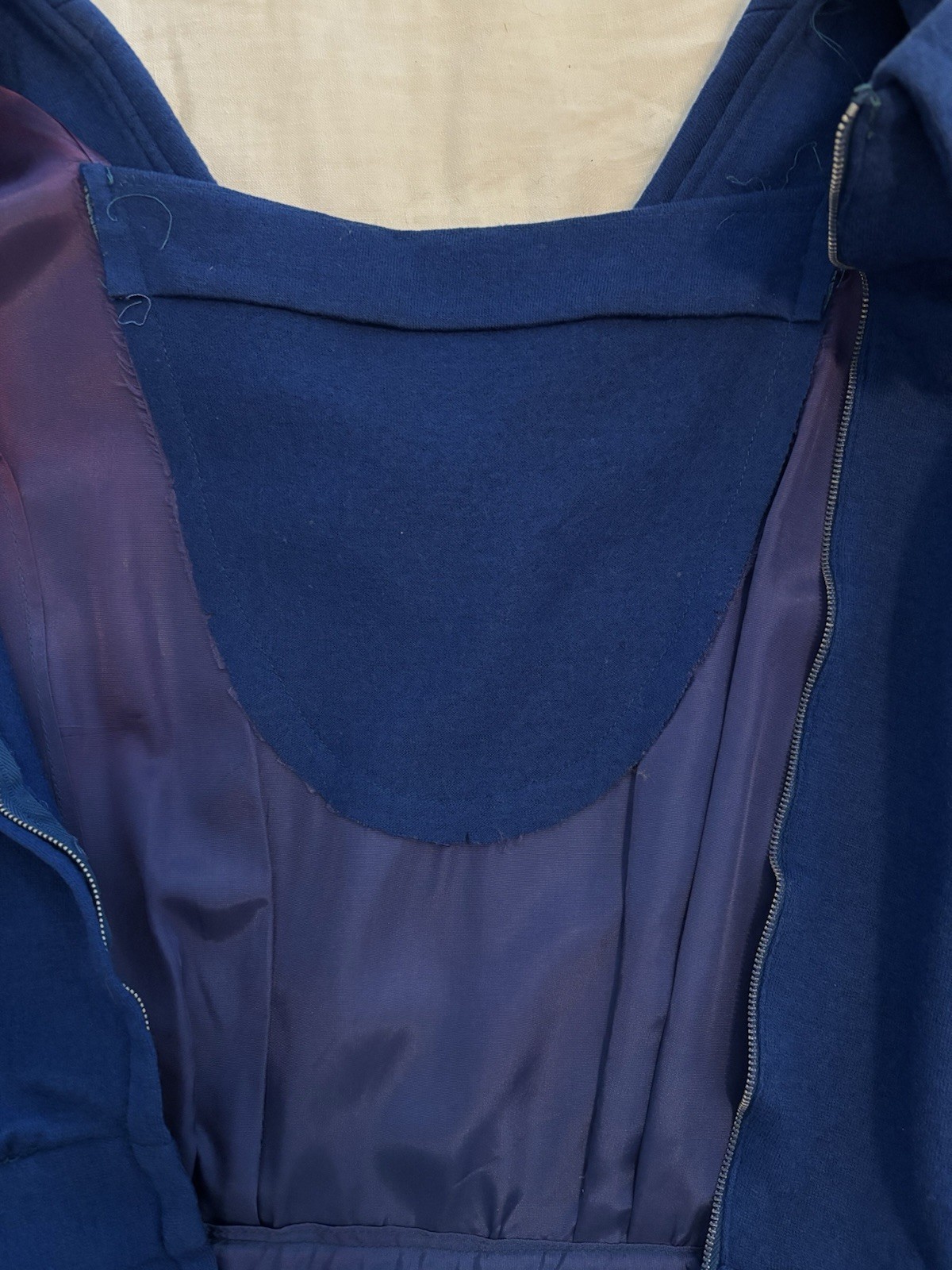Vintage 1950’s R&K Originals Wool Dress With Pleated Skirt Cobalt Blue Size 4