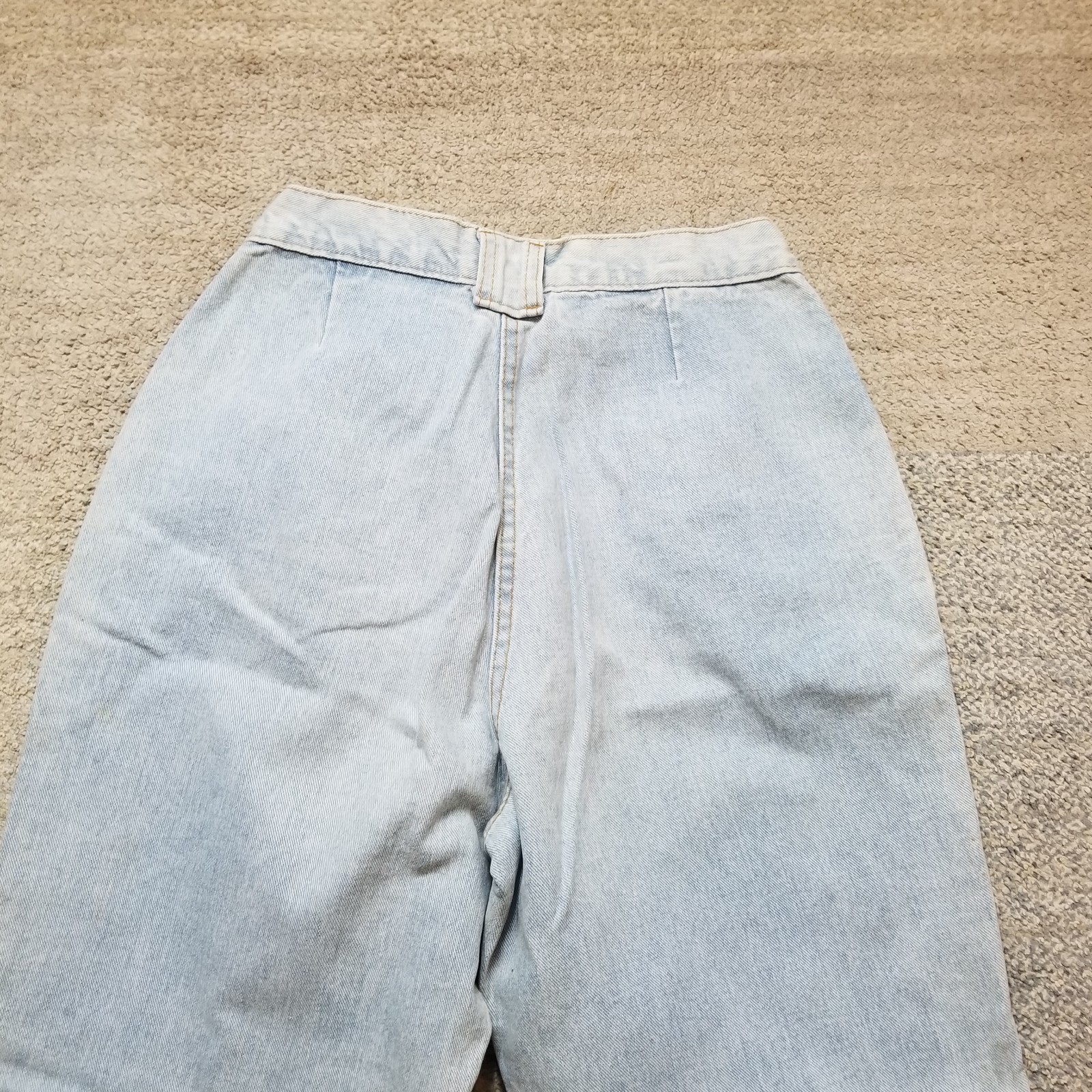 VTG Chic Jeans Womens 25×28 Pleated High Waist Tapered Mom Light Wash USA 80s