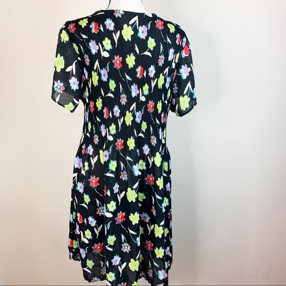 Vintage Dori USA Pleated Flower Dress Size L