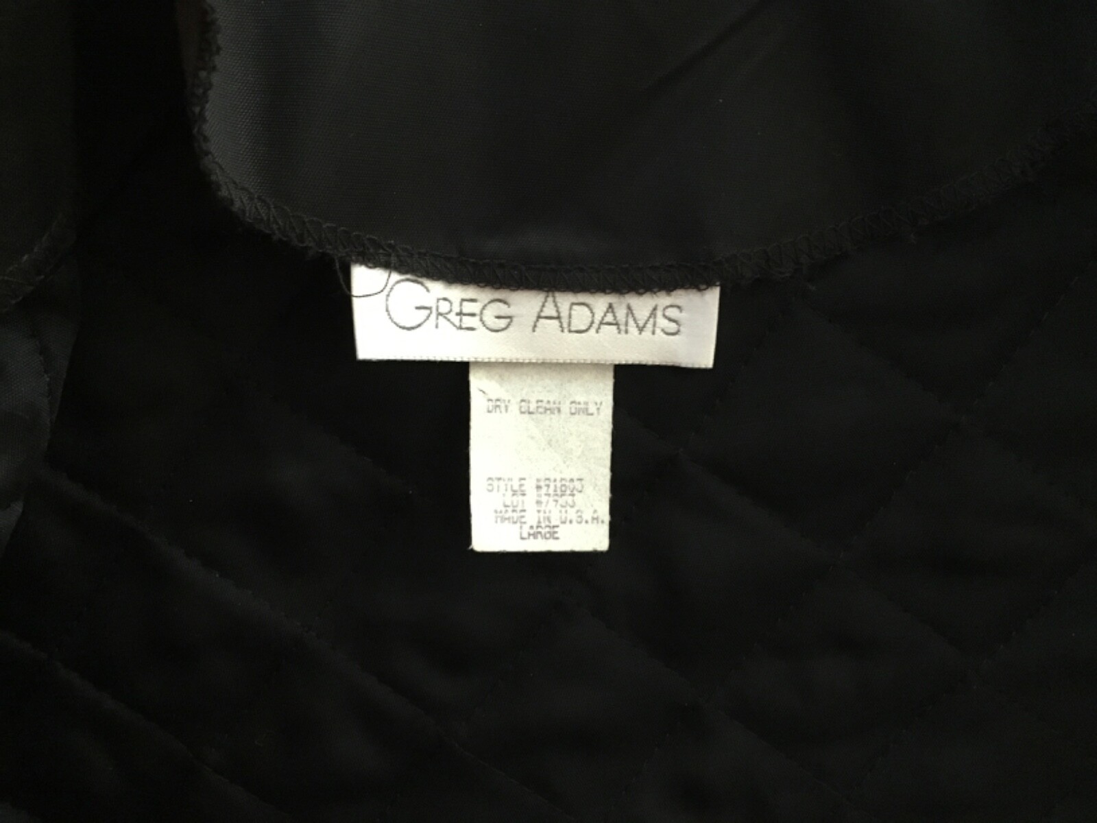 VTG GREG ADAMS SZ. LARGE LONG SLV. JACKET DARK FLORAL FABRIC QUILTED GOLD THREAD