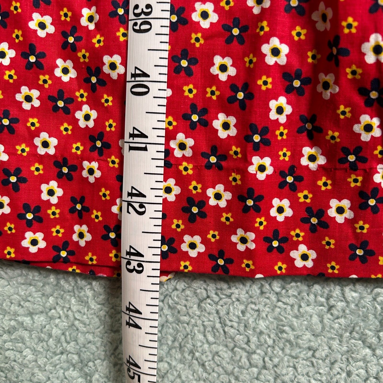 Vintage Bill Sims Deadstock Floral Cotton Dress Sz 20 Red 40’s 50’s 60’s May Co.