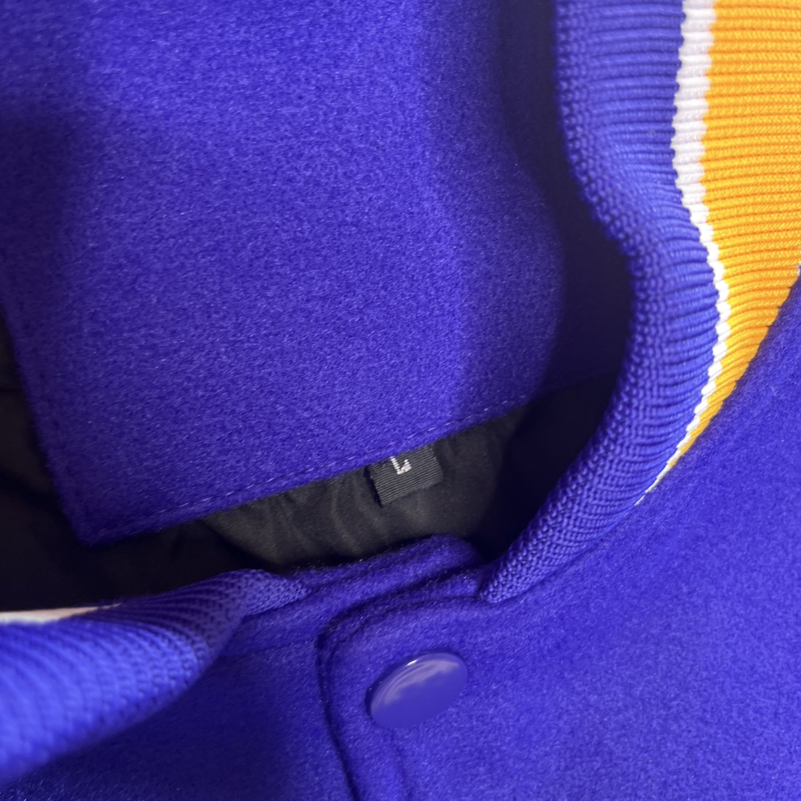 Rhinebeck NY High School Purple Yellow Letterman Stitched Button Jacket Large