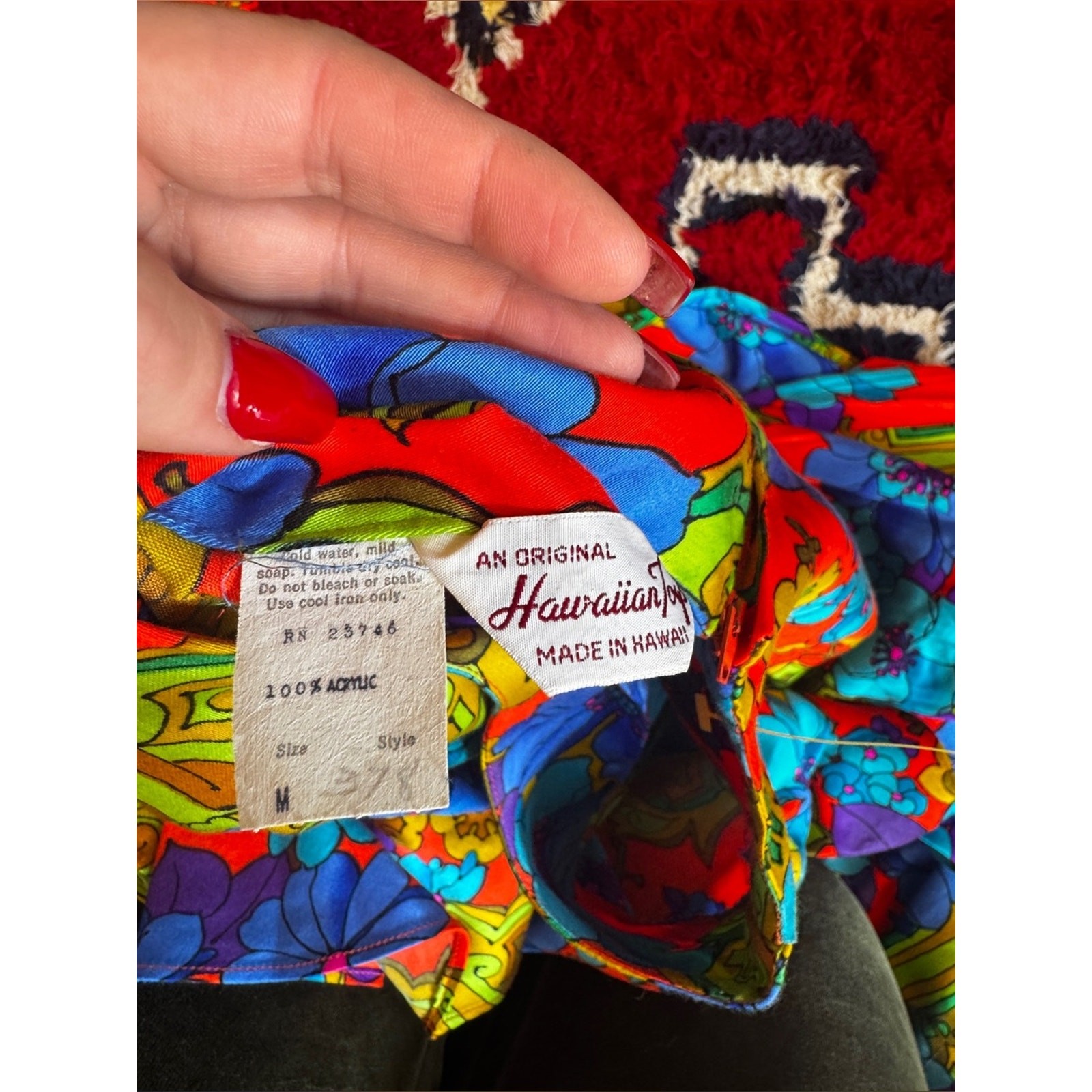 70s Vintage Hawaiian Tops Neon Floral Honeymoon Set