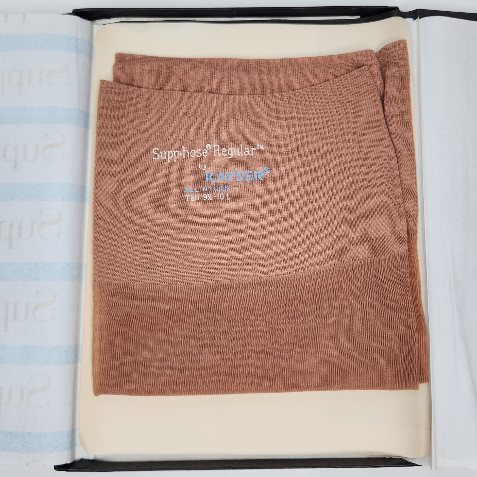 Vintage Supp-Hose Kayser Nylon Stockings Seamless Pantyhose Honey Tall 9 1/2-10L