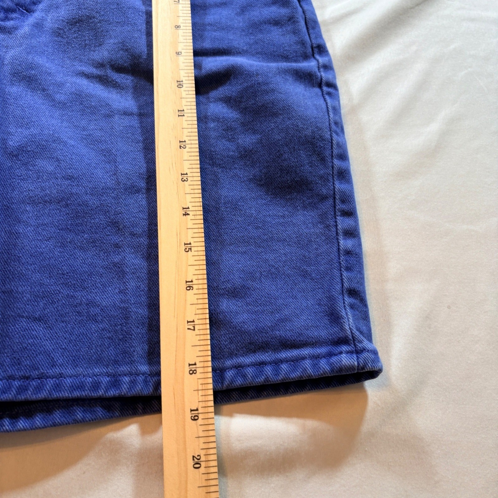 Lee Denim Shorts Womens 12 Petite Blue Purple High Waisted Vintage Made in USA