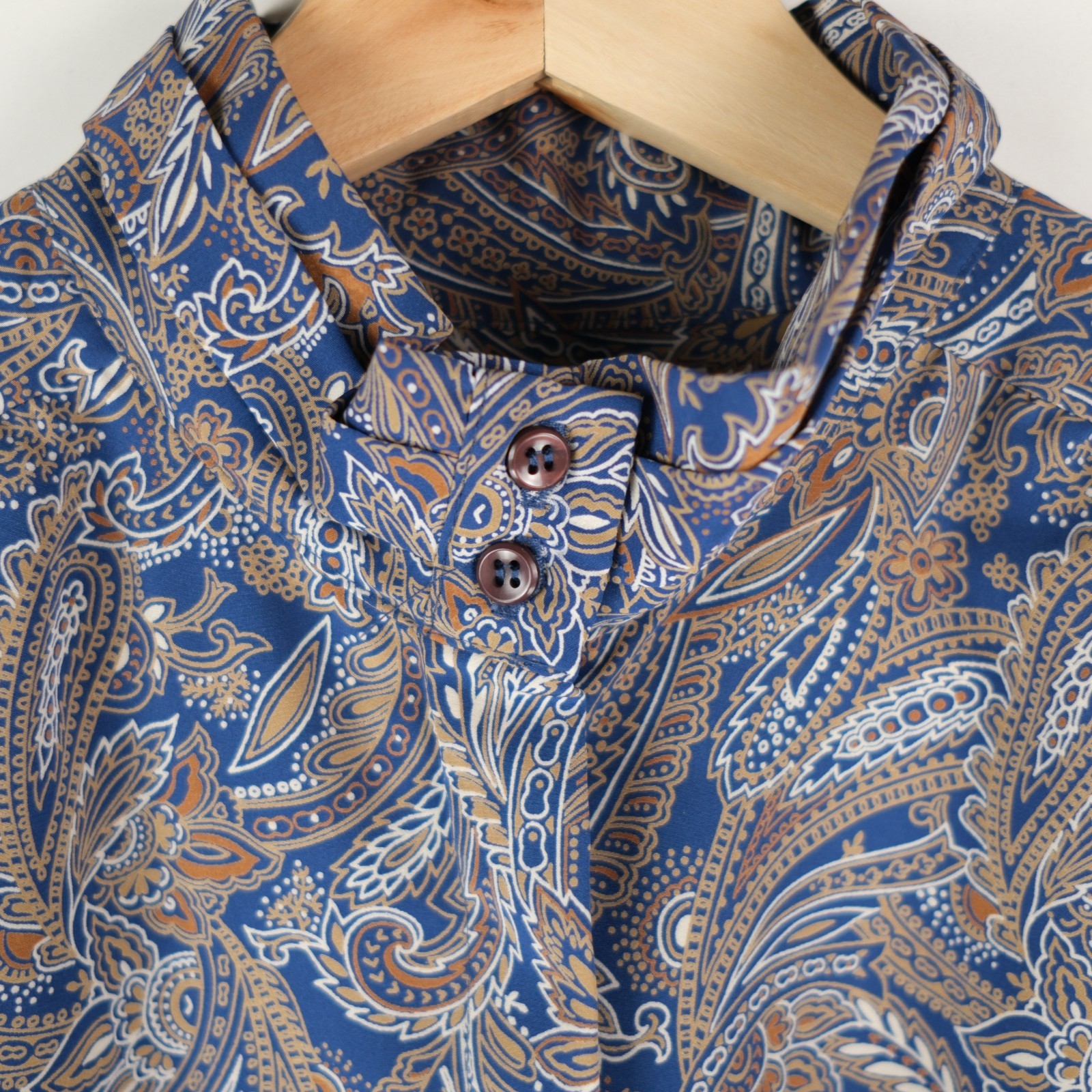 VTG Country Sophisticates Pendleton Paisley Blouse Mock Neck Women’s Size L EU