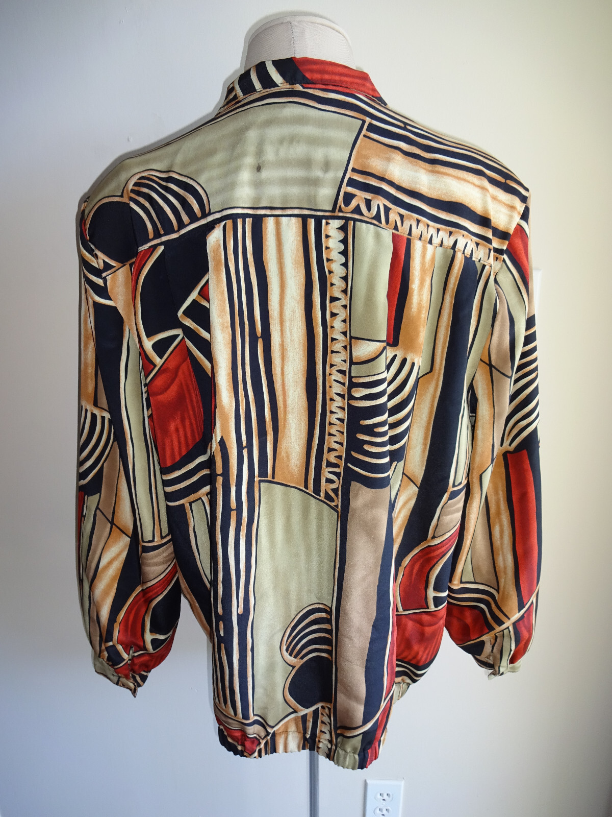 Womens Vintage 1980s 1990s Anastasia Jacket XL Red Black Brown Lined Pockets USA