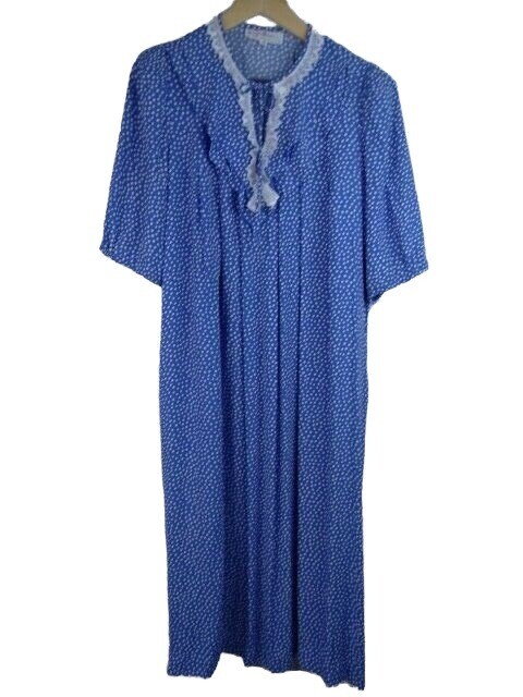 Jane Schaffhausen Belle France Vintage Dress Women’s Size 10 Blue Polka Dot USA