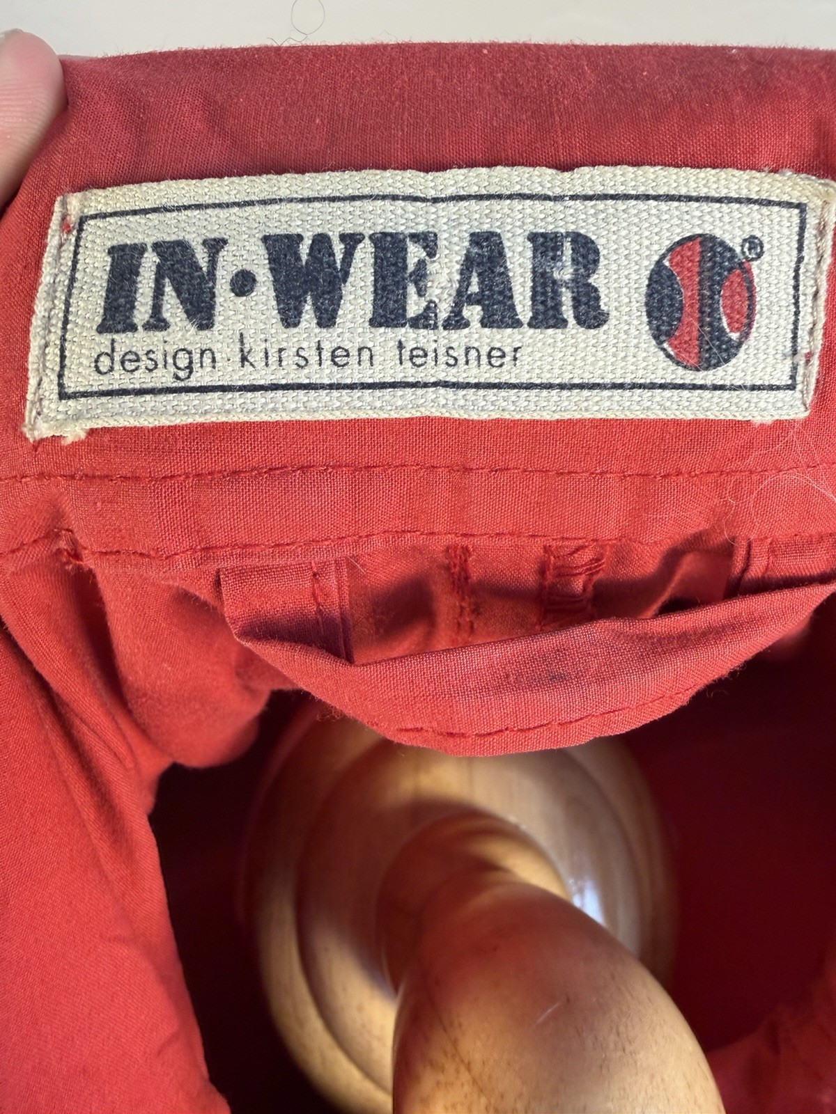 VINTAGE In Wear By Kirsten Teisner Red Longline 100% Cotton Women’s Jacket