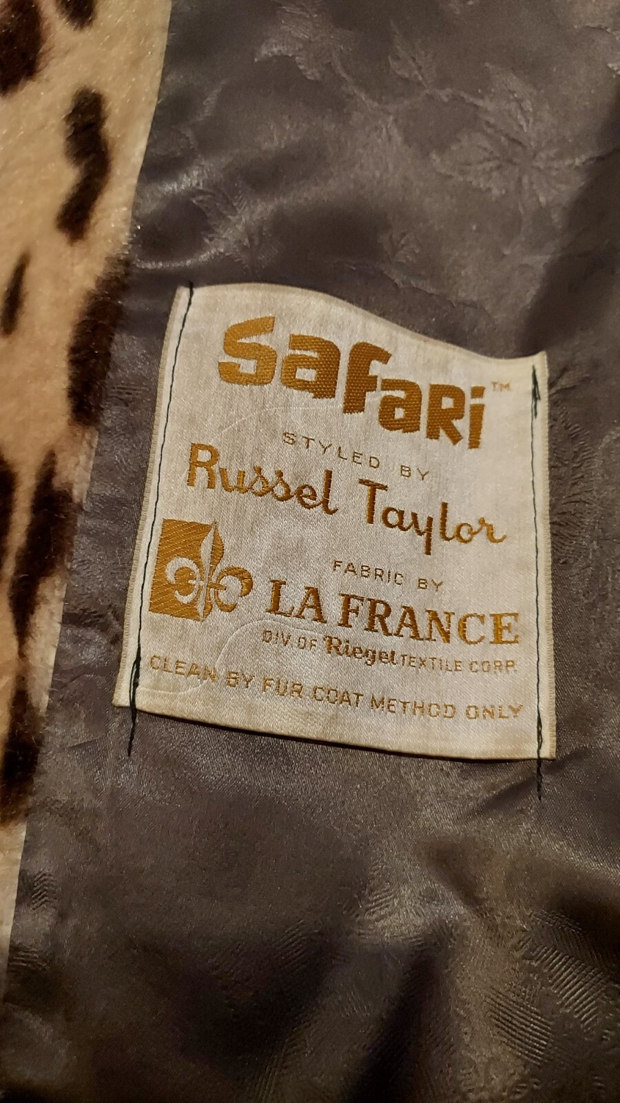 Vintage 60s La France 'Safari’ Russel Taylor Cheetah Leopard Faux Fur Coat S/M