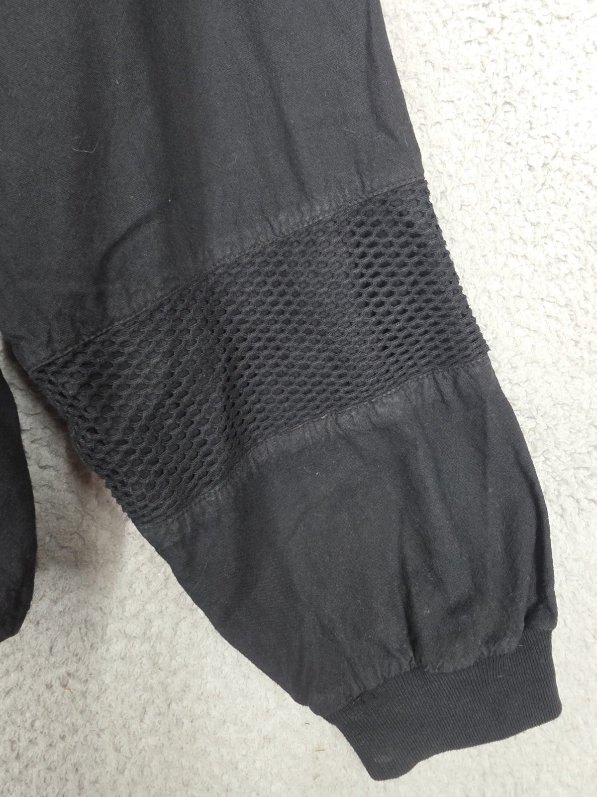 Vintage Grunge Jacket Medium Black Goth 1990s Black Mesh Panels Oversize Great
