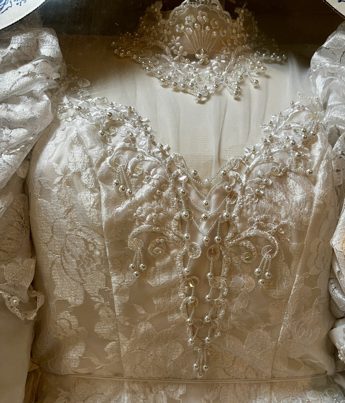 Beautiful Vintage Jack Diamond 90s 3-Piece Wedding Gown Dress Dry Cleaning Jewel