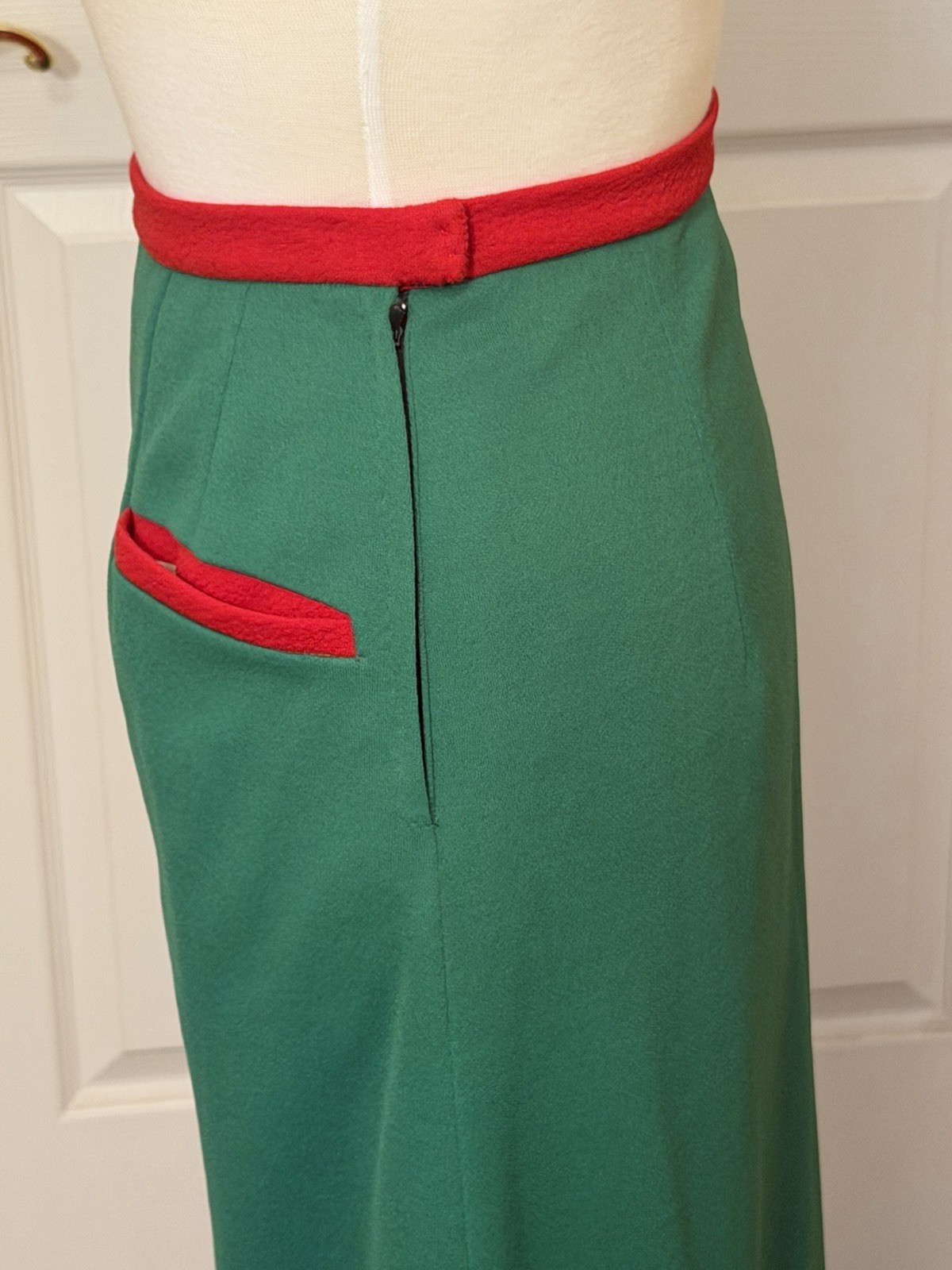 2 Vintage Handmade Embroidered Maxi Skirts Asian Bird & Cherry Blossom 24 Inches