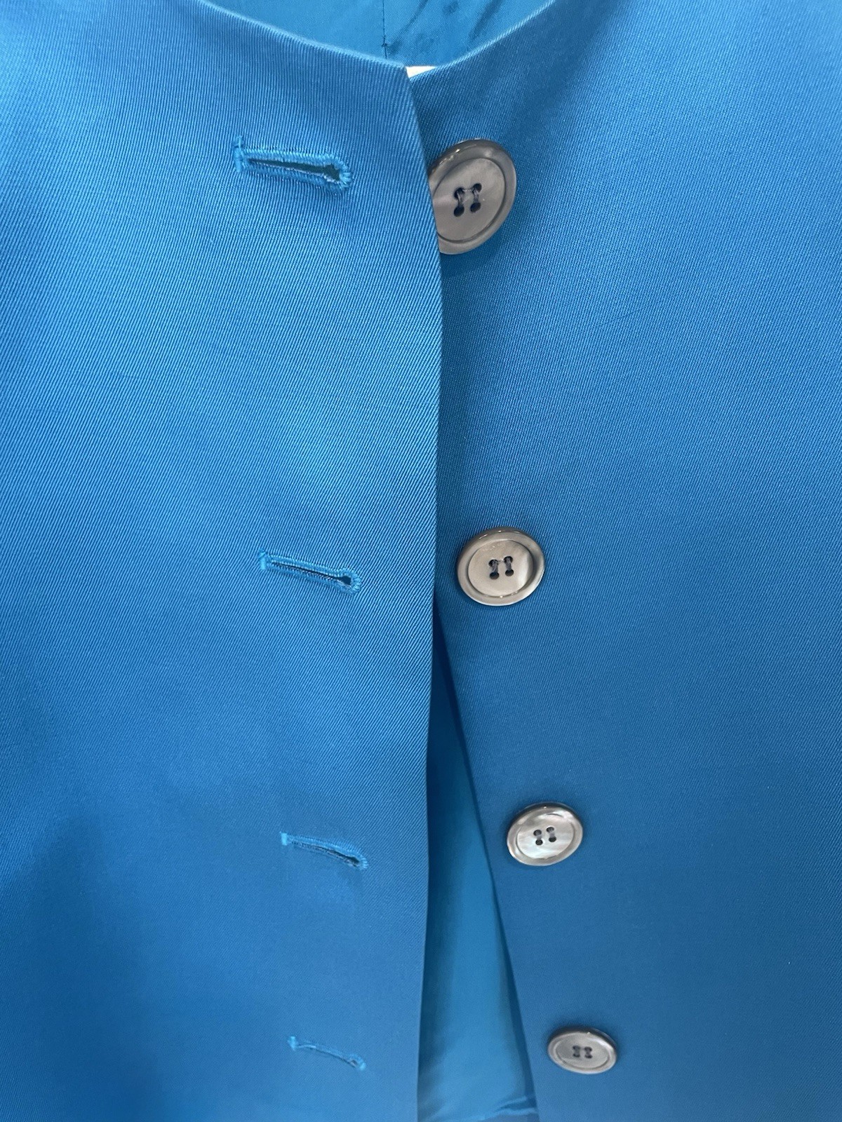 Vintage Perry Ellis Portfolio Blue Silk Blazer Shiny Buttons Old Money Size 6