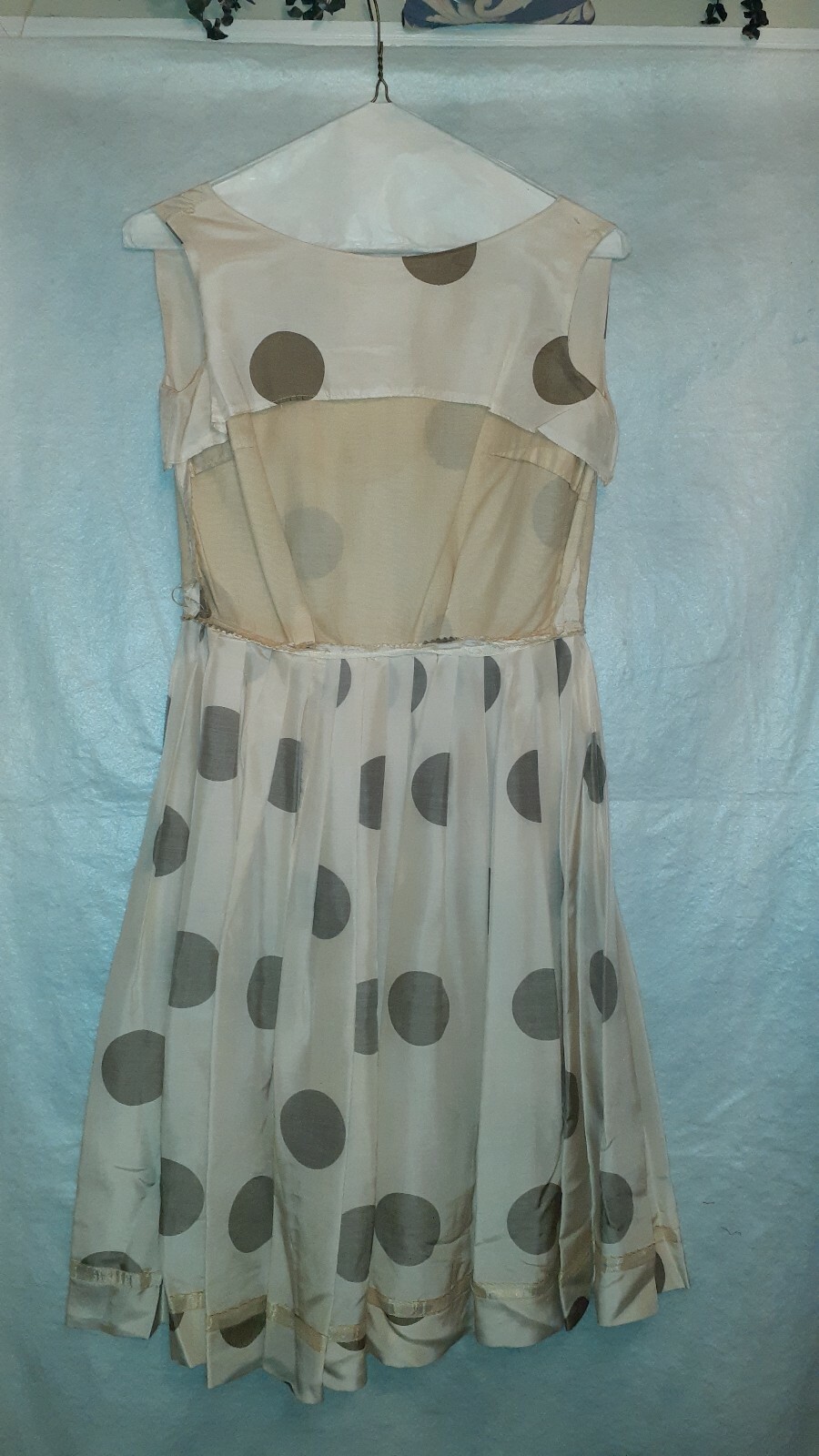 1950/60s Vintage Summer Dress Norman Wiatt of California Silk Dot Print Small