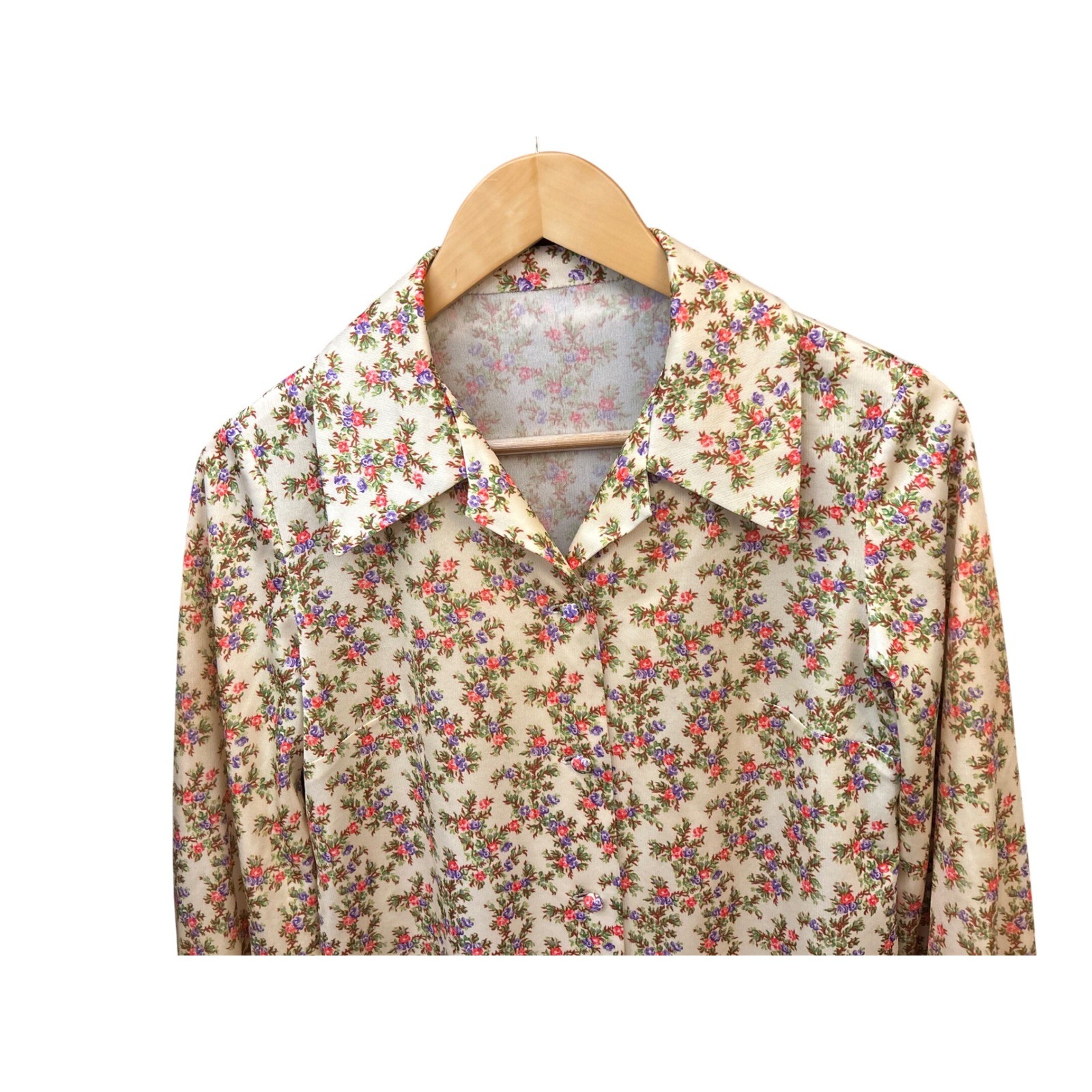 Vintage Floral Blouse Cottagecore Grandma Core Retro 70s Style Shabby Chic Boho