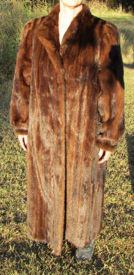 Very Finest Mahogany Full Length Natural Ranch Mink Fur Coat HENIG FURS 53″ long