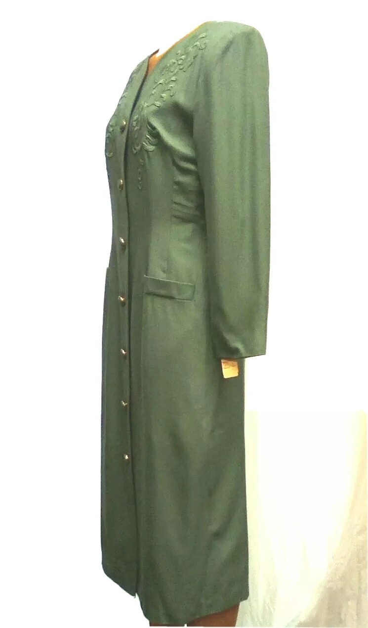 Vtg NWT Size 8 Kasper For ASL Pale Green Blue Long Sleeve Dress $174 B29