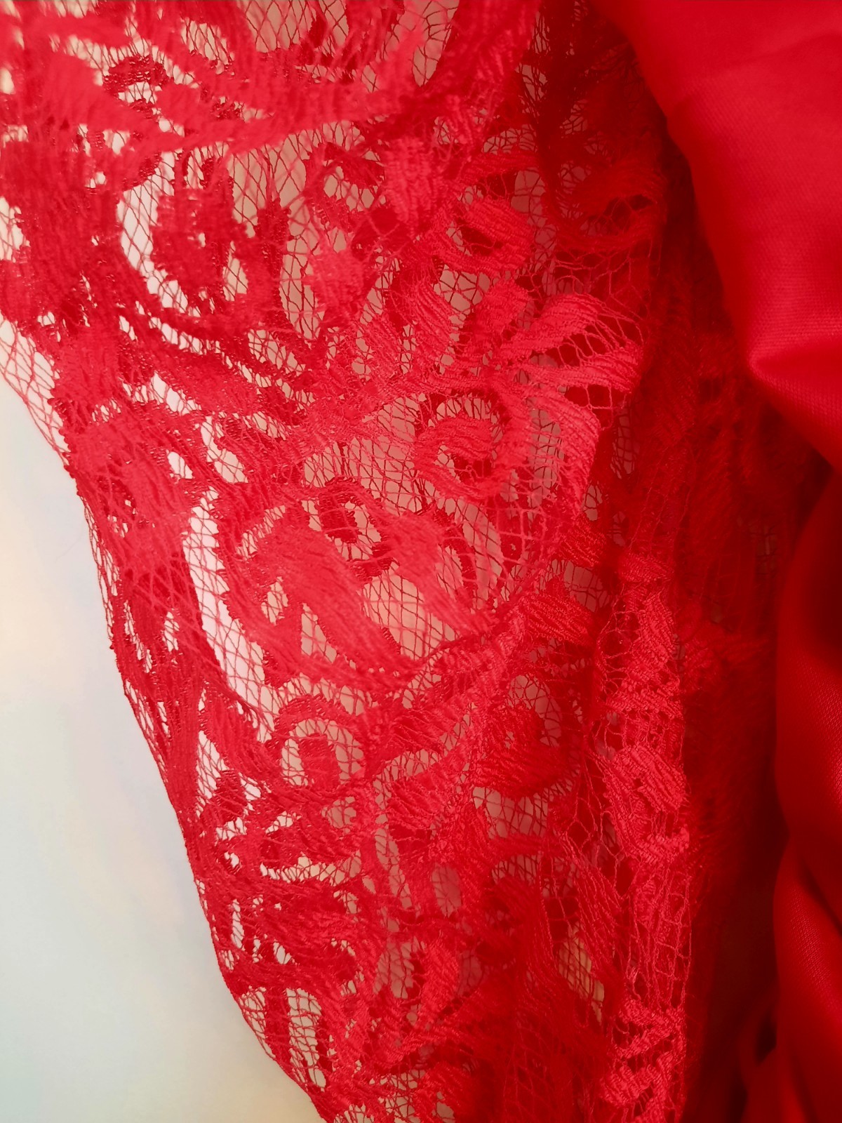 Vintage 1980s Mayvens of California Red Lace Party Dress Prom Photo Session