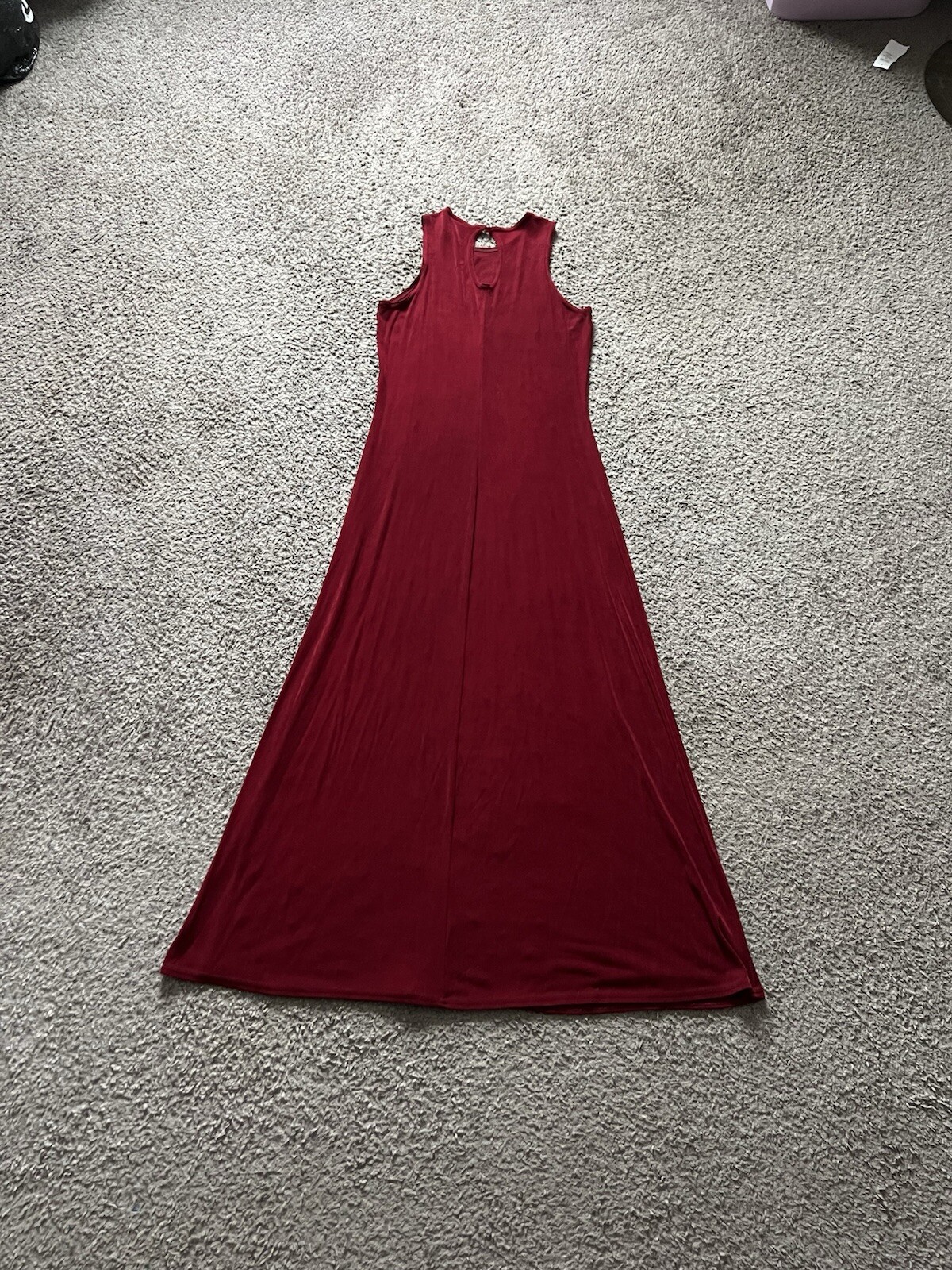 Vintage Y2K 90s Maxi Dress Medium Red Tank Slinky Goth Grunge Romantic Evening