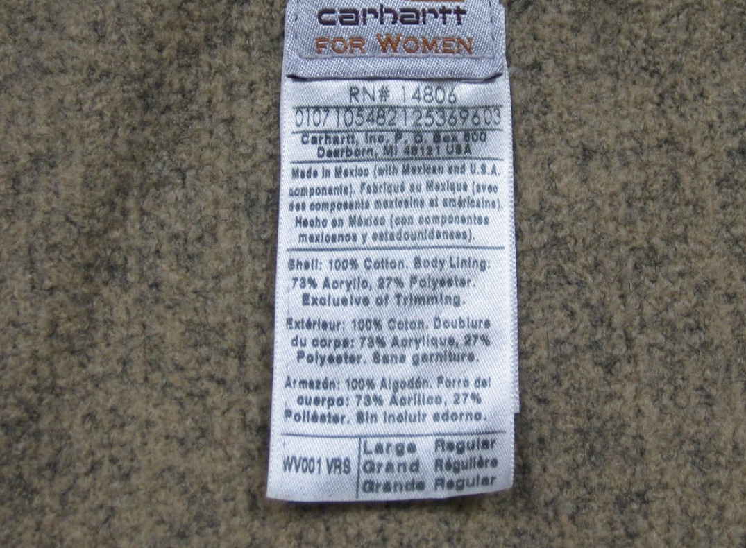 Vintage Y2K Carhartt Sherpa Lined Vest Women’s (L) WV001 VRS Rose Workwear