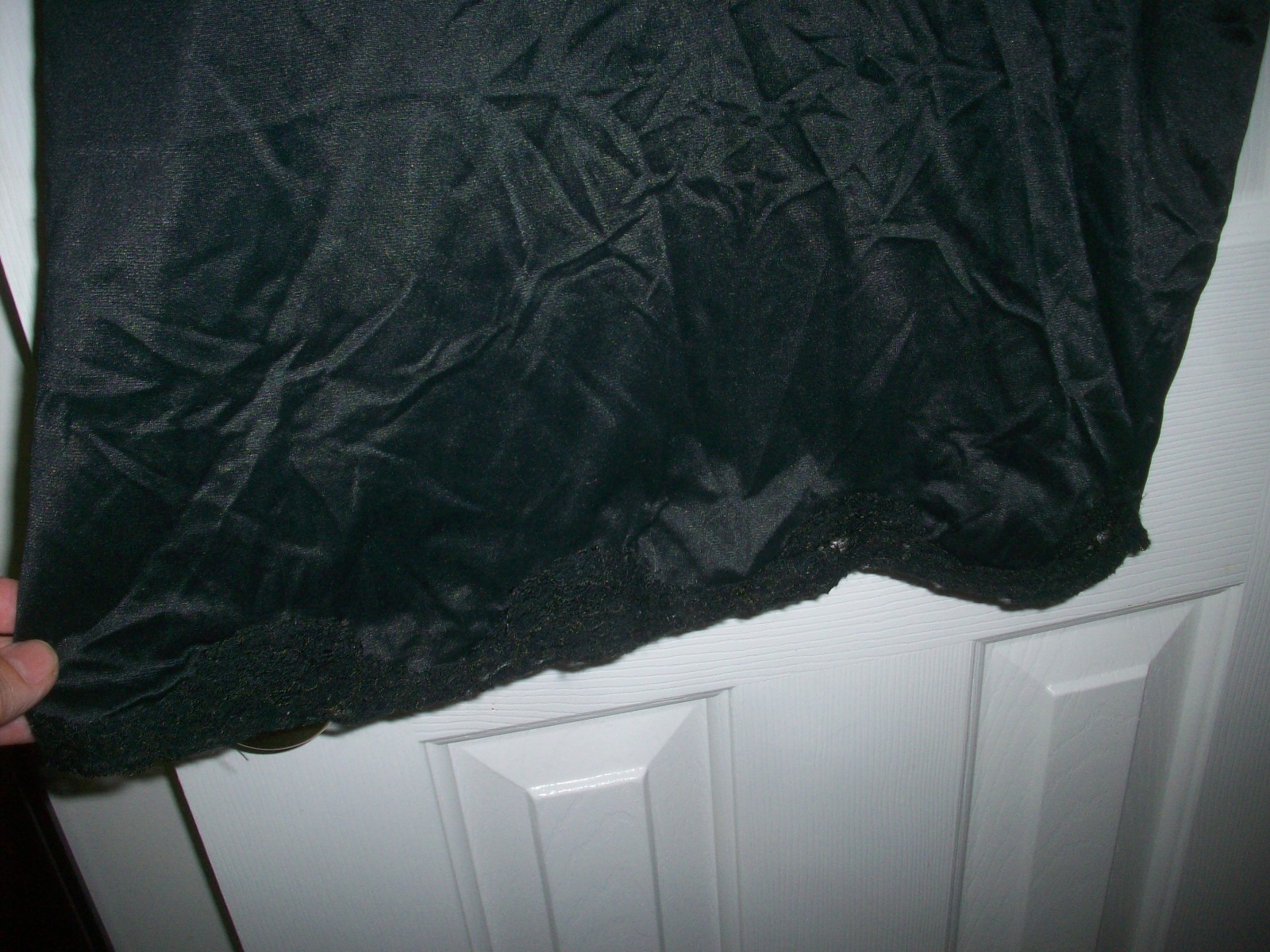 Vintage Black Lace Full Slip Dress Size 34 Nylon Embroidered Nightgown, No Tags