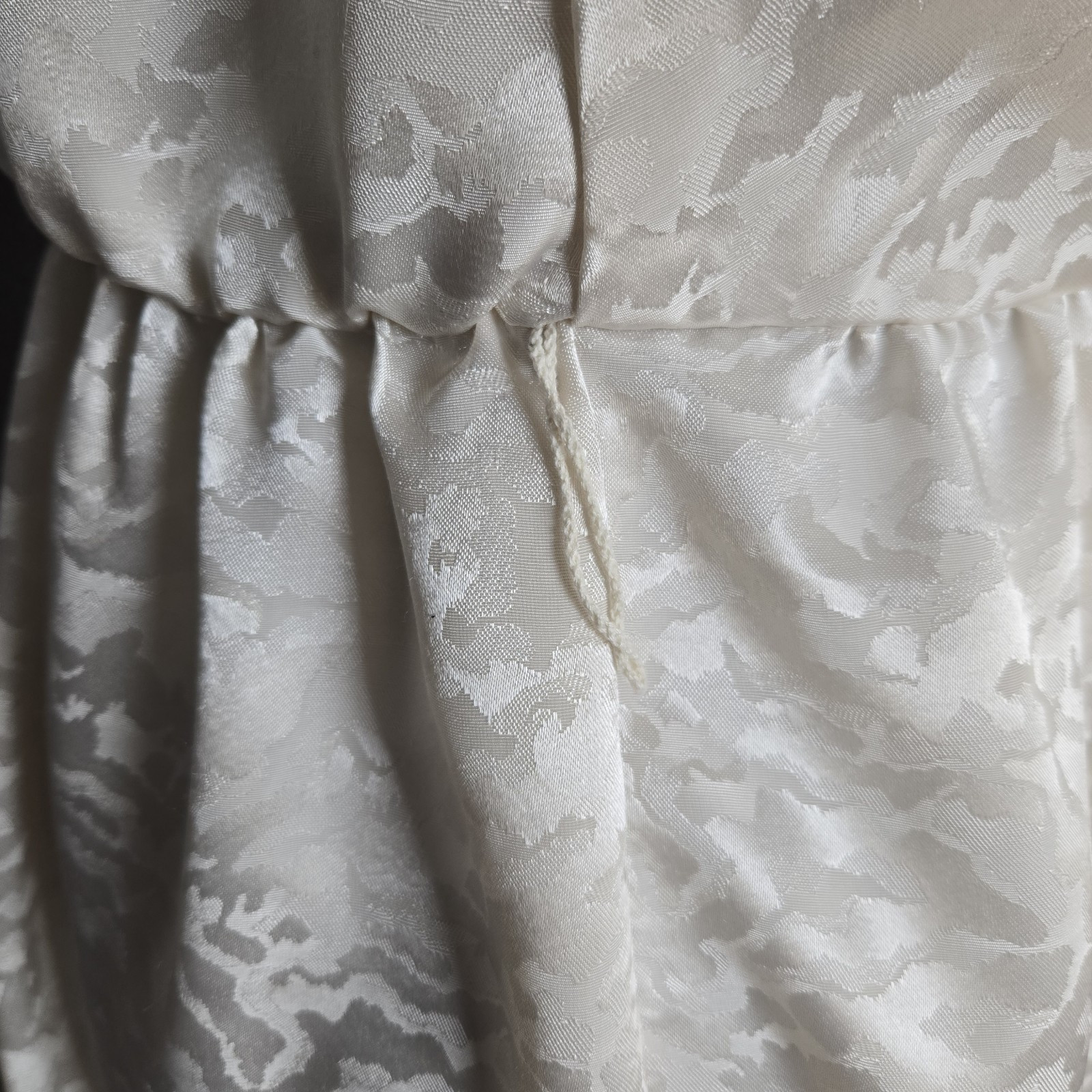 Vintage 70s White Satin Dress Cowl Neck Spaghetti Strap 9/10