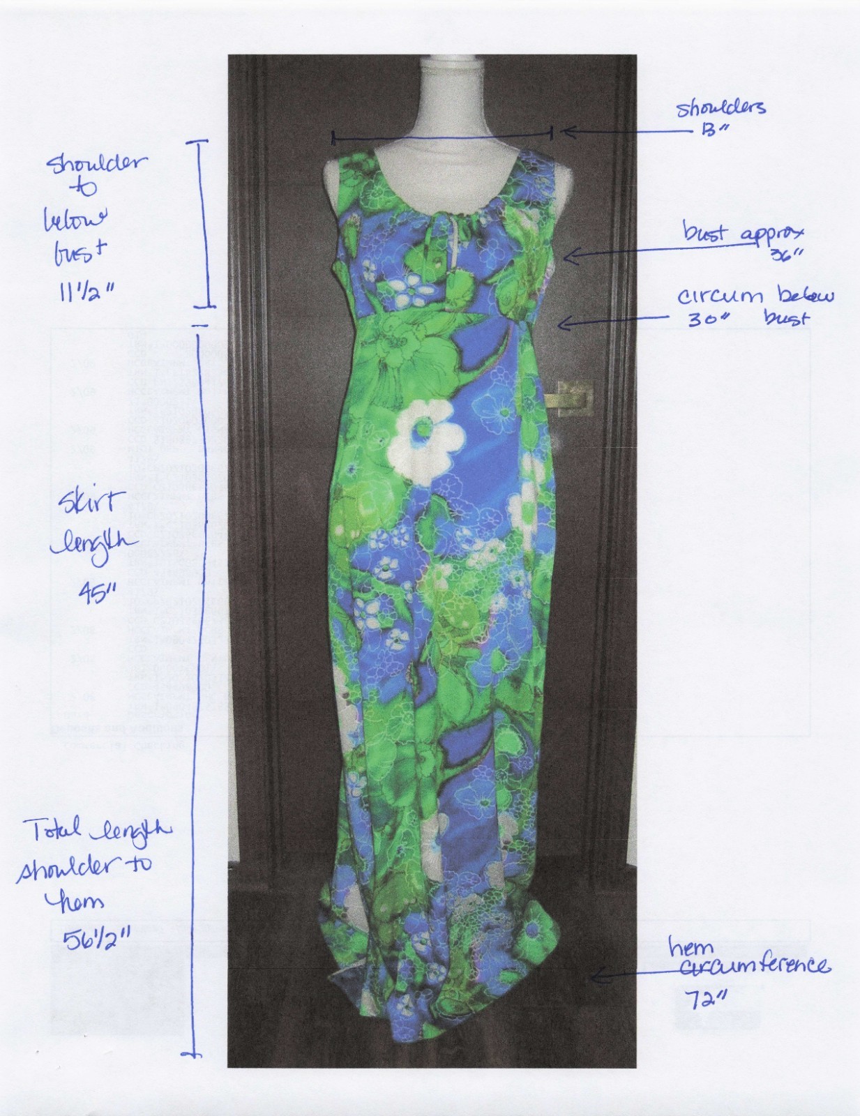 Vintage 1960s Penneys Hawaii Maxi Dress Hawaiian Print Size Small Excellent Cond