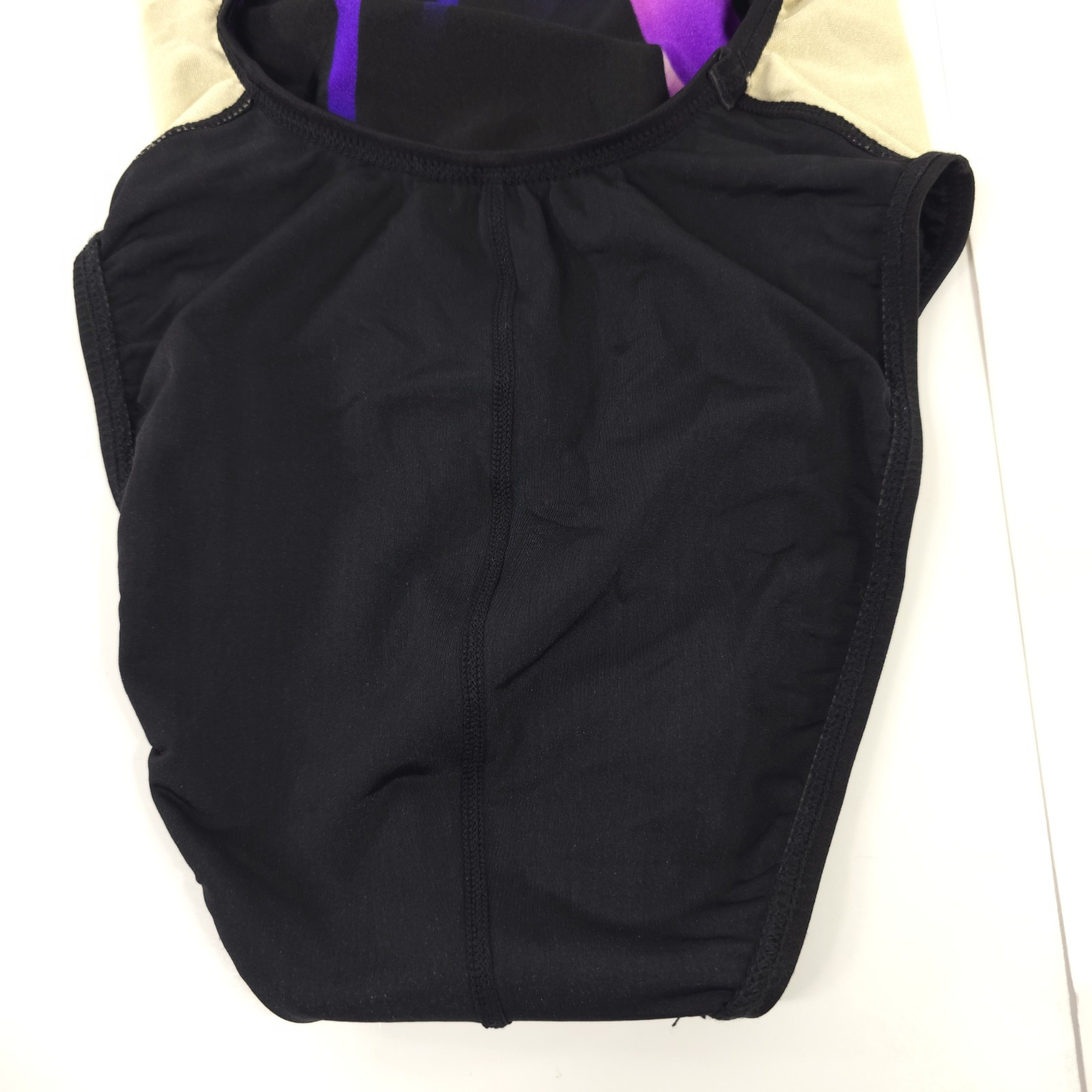 VINTAGE SPEEDO SWIMSUIT WOMENS SIZE 34 / 10 BLACK PINK PURPLE WIRE FREE UNPADDED