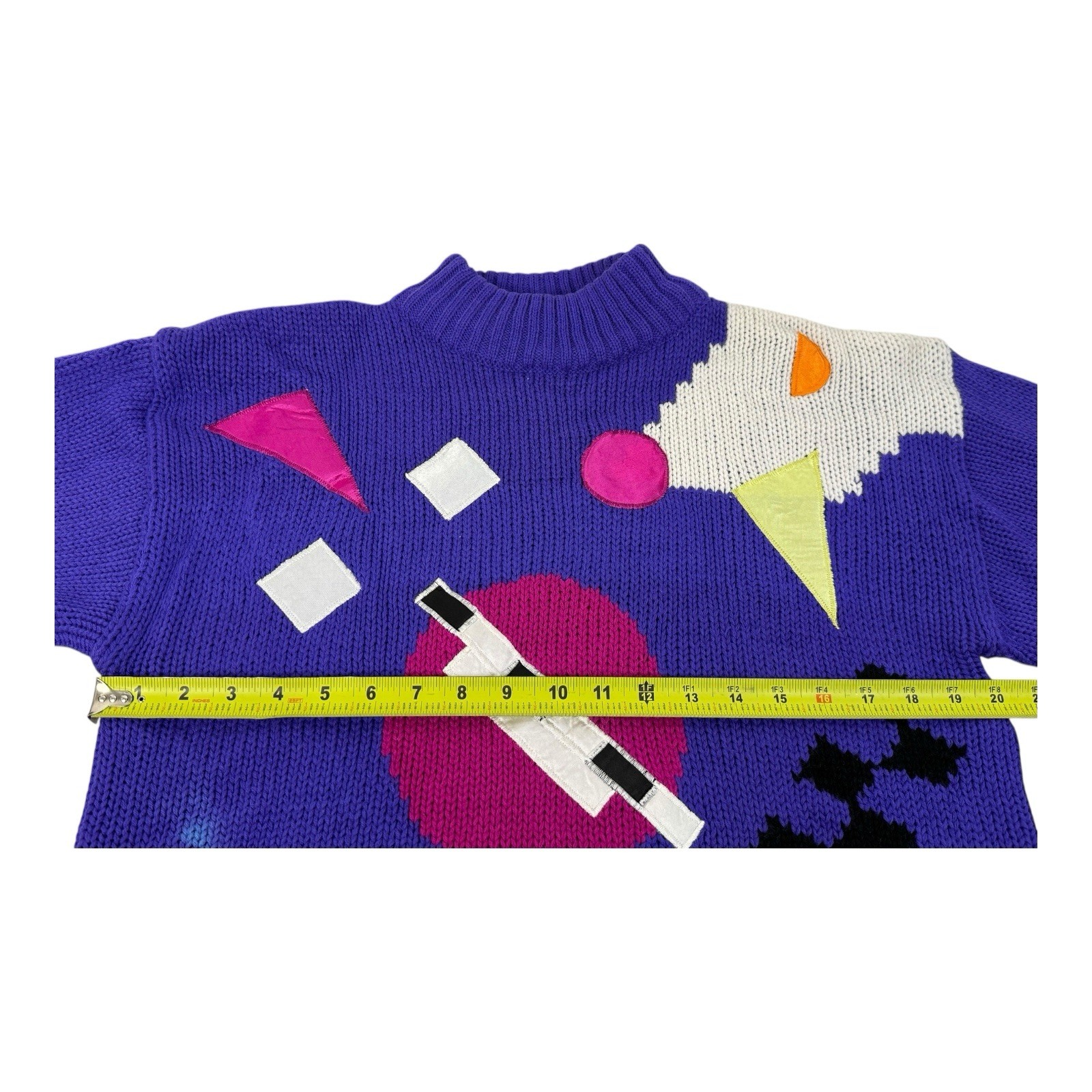 Vintage Spice Of Life Sweater Women’s Large Colorful Knit 80s Pullover Retro