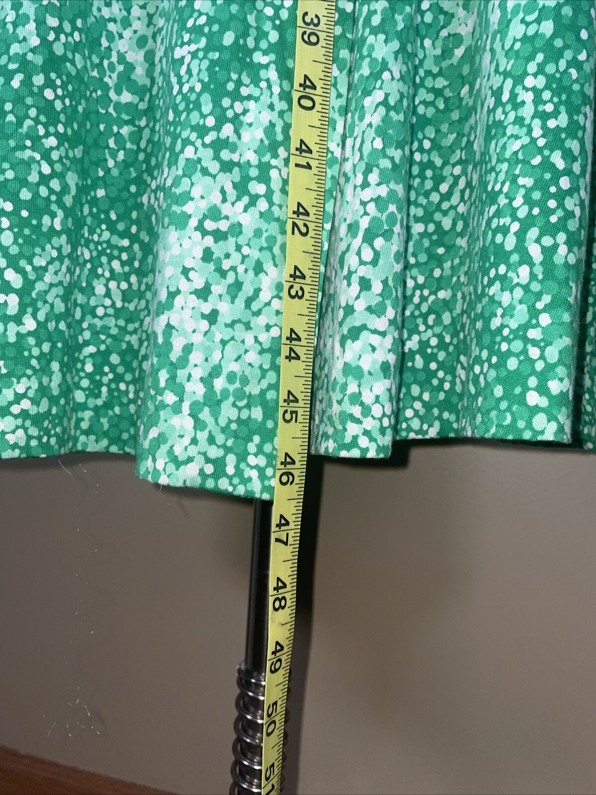 Vintage Eva Robert Janan 1970s Green Print Wrap Dress NOS NWT C-35″ 6 8